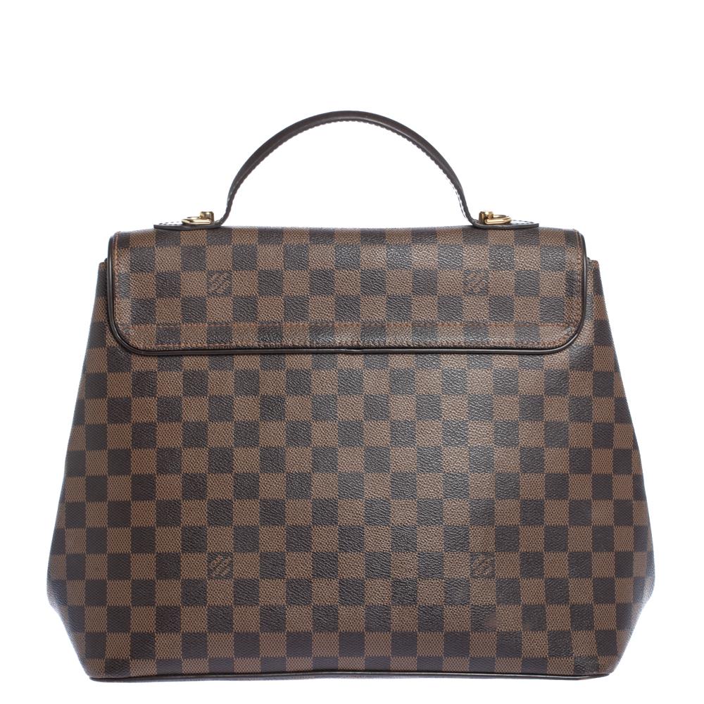Louis Vuitton is trusted to mark a striking statement in the world of fashion with its phenomenal pieces. This Bergamo bag surely meets the expectations. This creation has been beautifully crafted from Damier Ebene canvas and styled with a flap that
