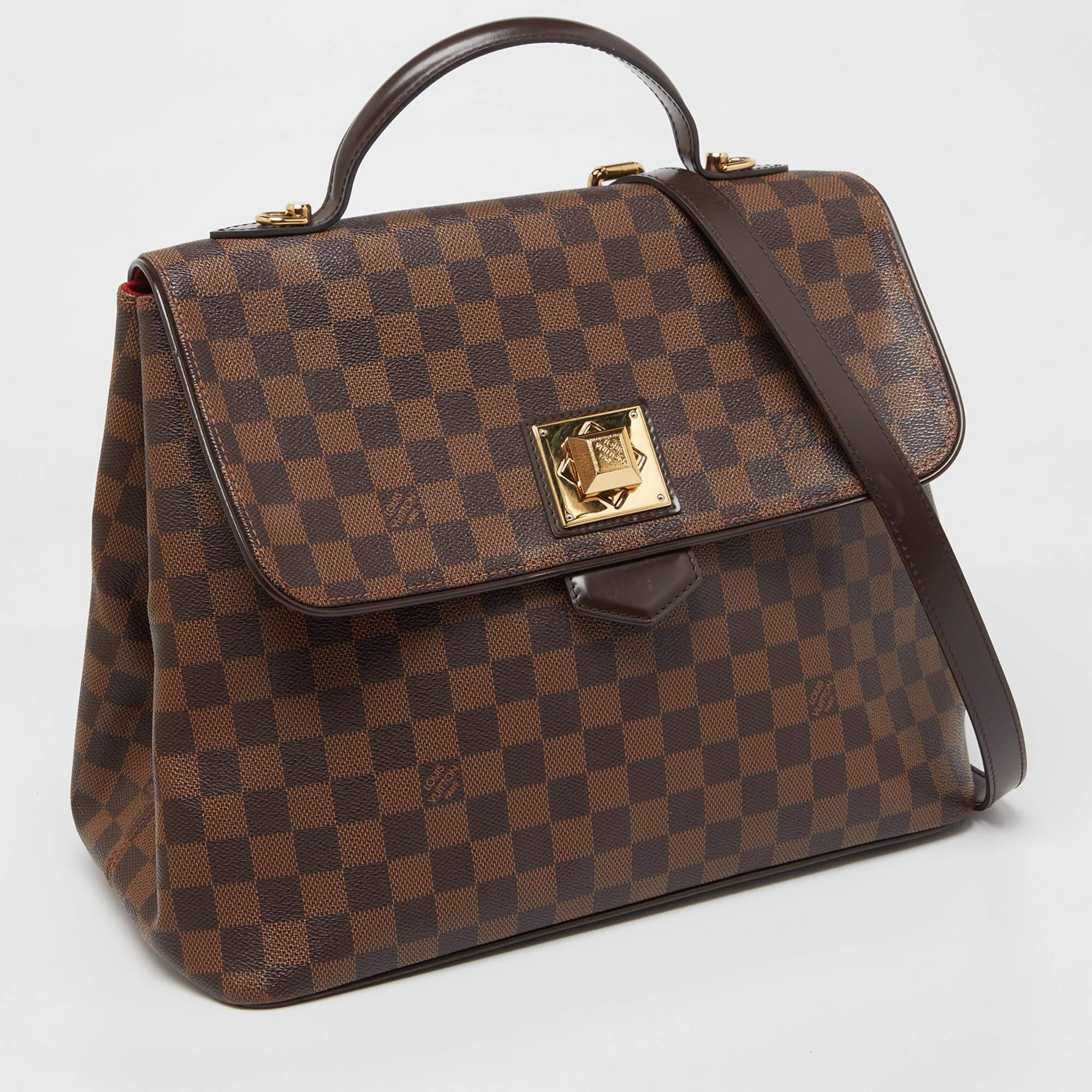 Brown Louis Vuitton Damier Ebene Canvas Bergamo GM Bag