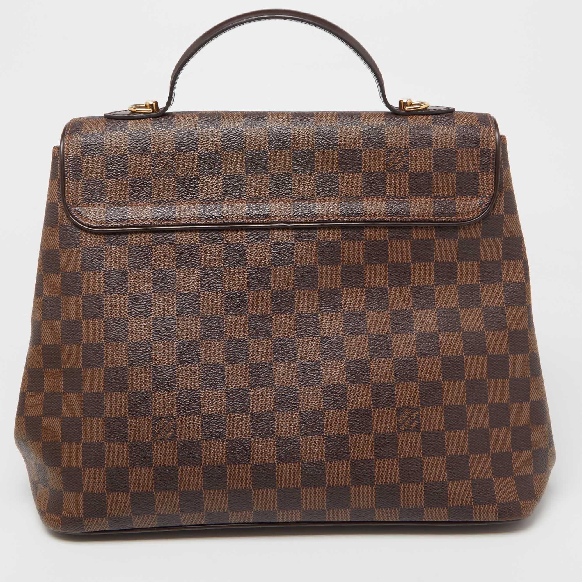 Louis Vuitton Damier Ebene Canvas Bergamo GM Bag In Fair Condition In Dubai, Al Qouz 2