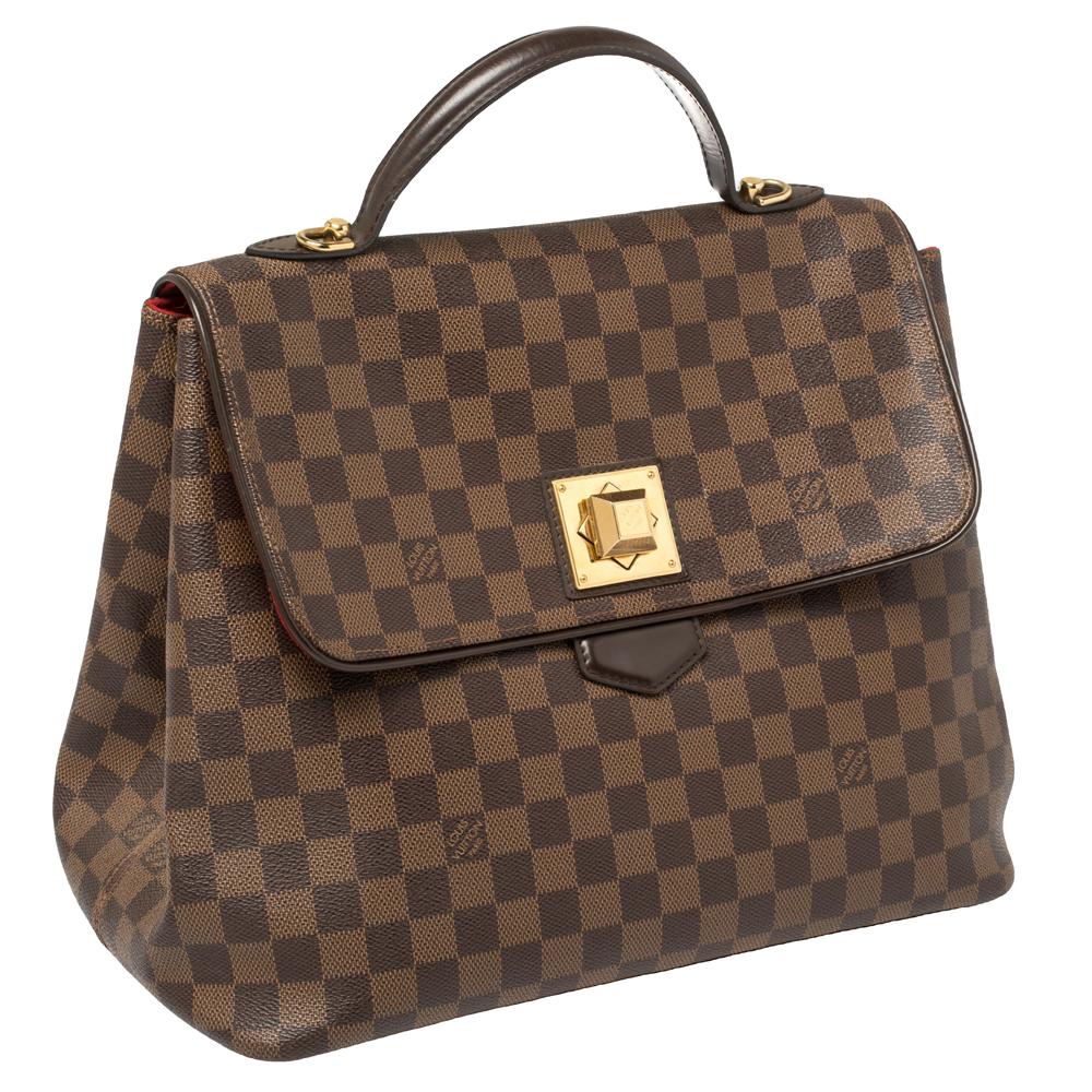 Brown Louis Vuitton Damier Ebene Canvas Bergamo GM Bag