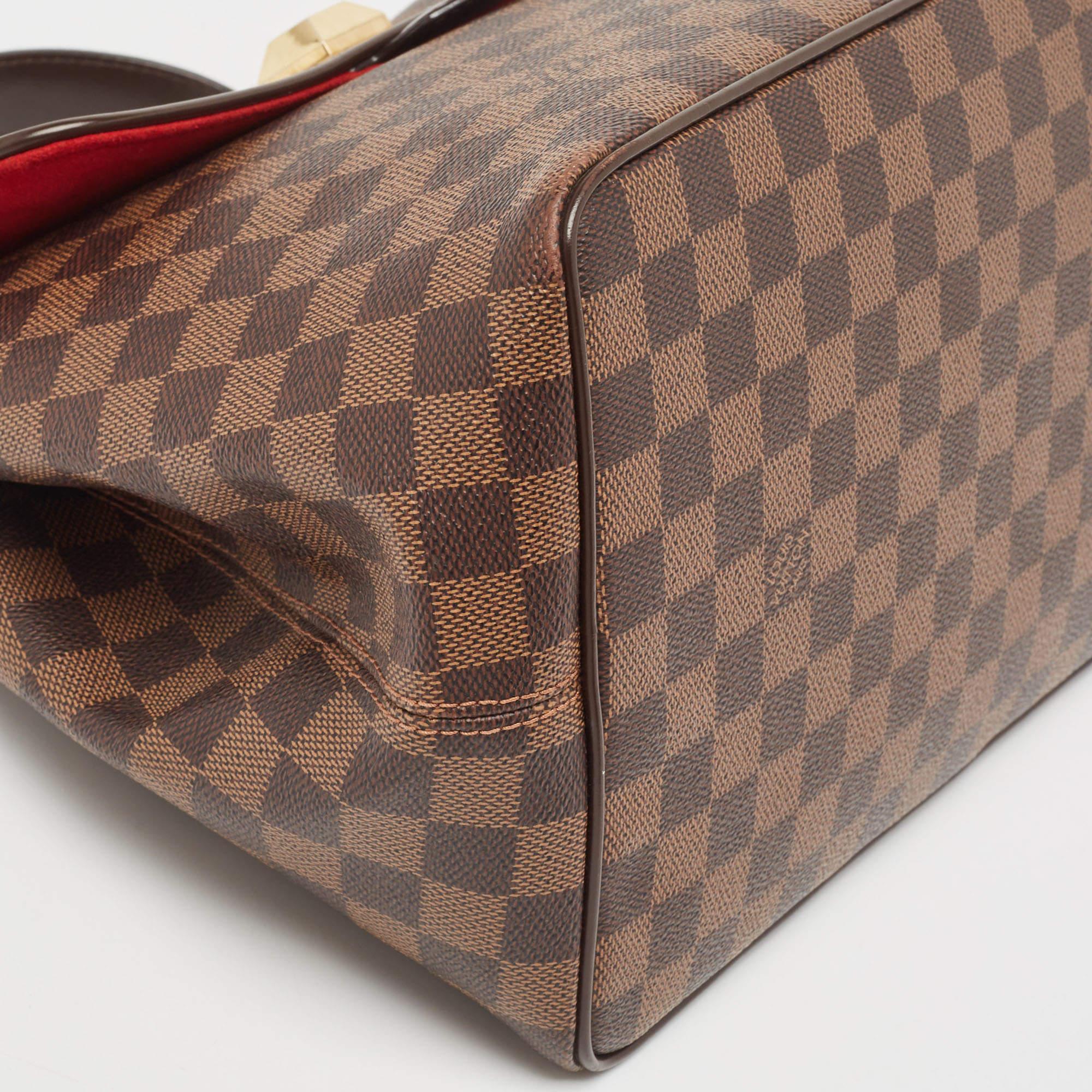 Louis Vuitton Damier Ebene Canvas Bergamo MM Bag For Sale 7