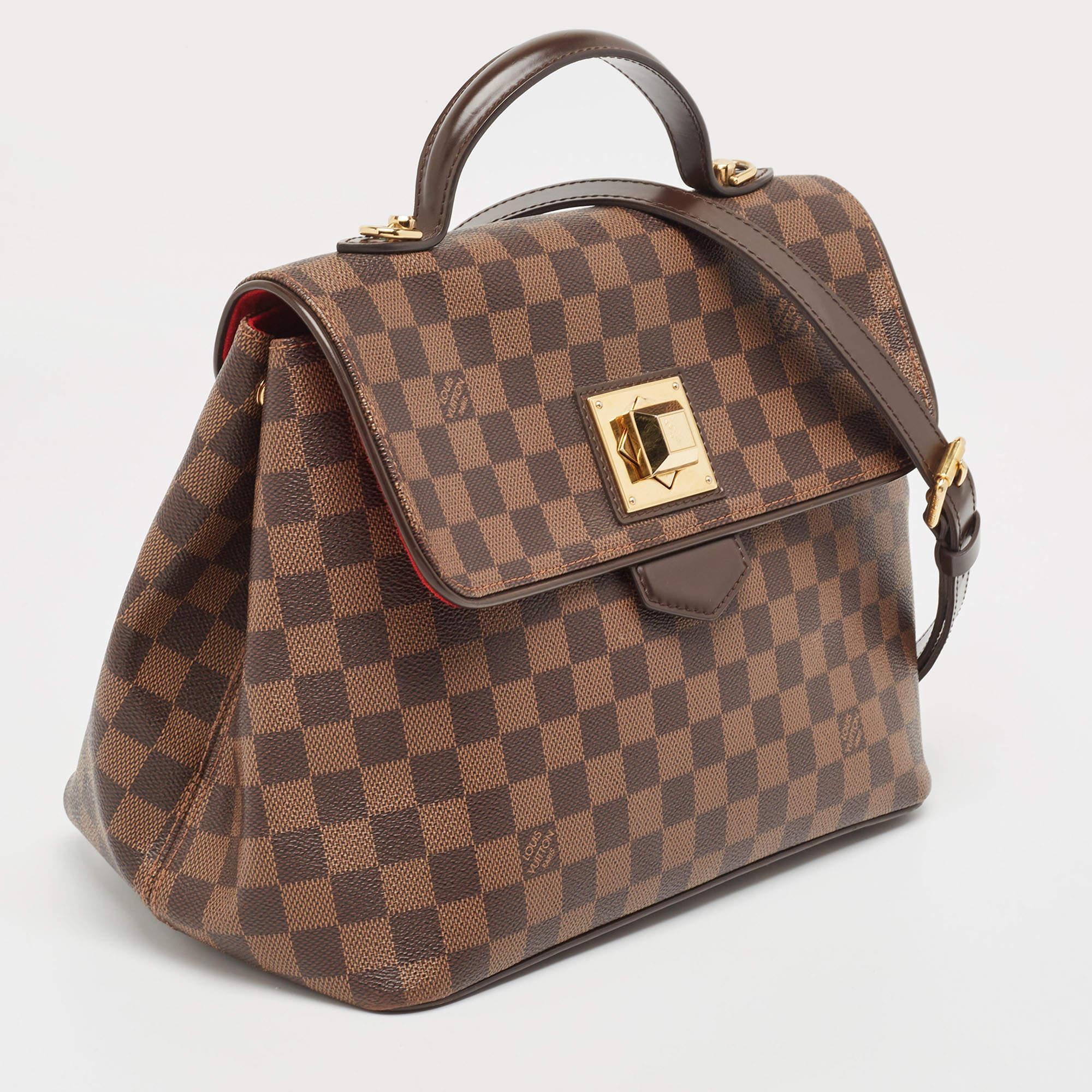 Louis Vuitton Damier Ebene Canvas Bergamo MM Bag For Sale 9