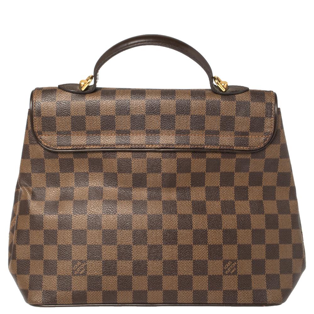 Louis Vuitton's Bergamo bag meets the expectations of what an investment-worthy bag looks like. This creation has been beautifully crafted from signature Damier Ebene canvas & leather and styled with a front flap that has a twist lock. The insides