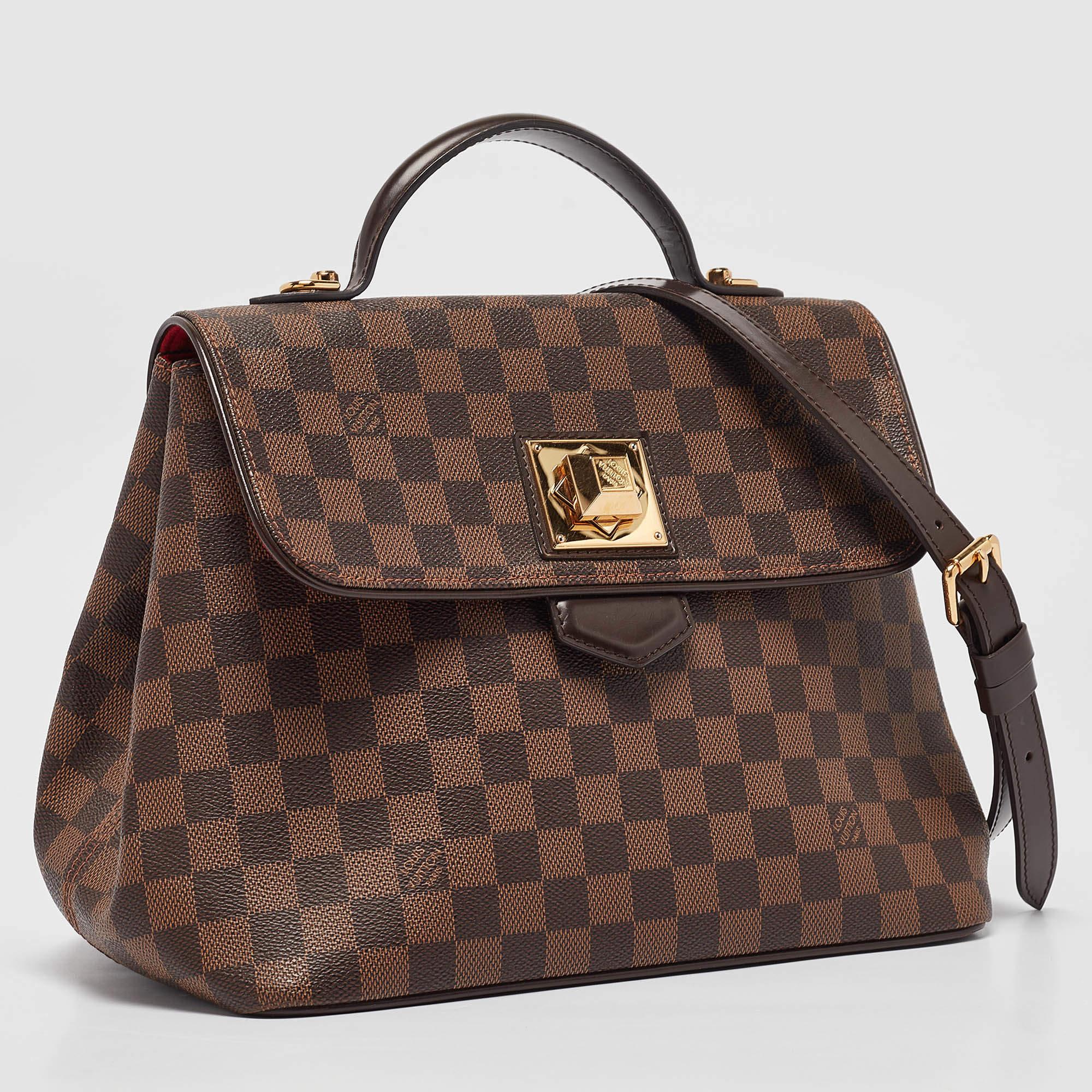 Black Louis Vuitton Damier Ebene Canvas Bergamo MM Bag For Sale