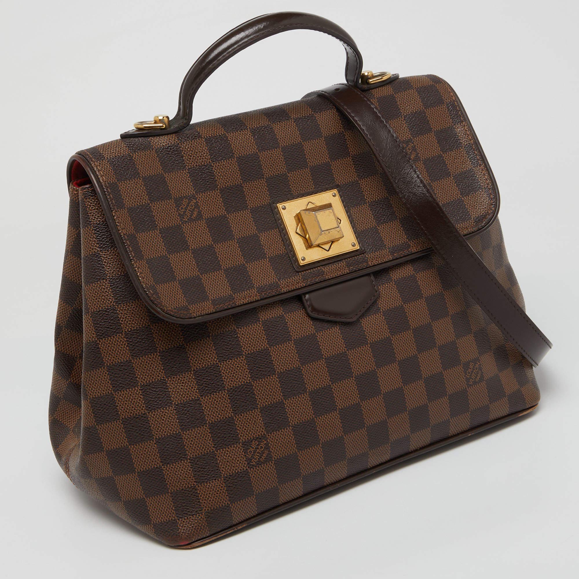 Black Louis Vuitton Damier Ebene Canvas Bergamo MM Bag