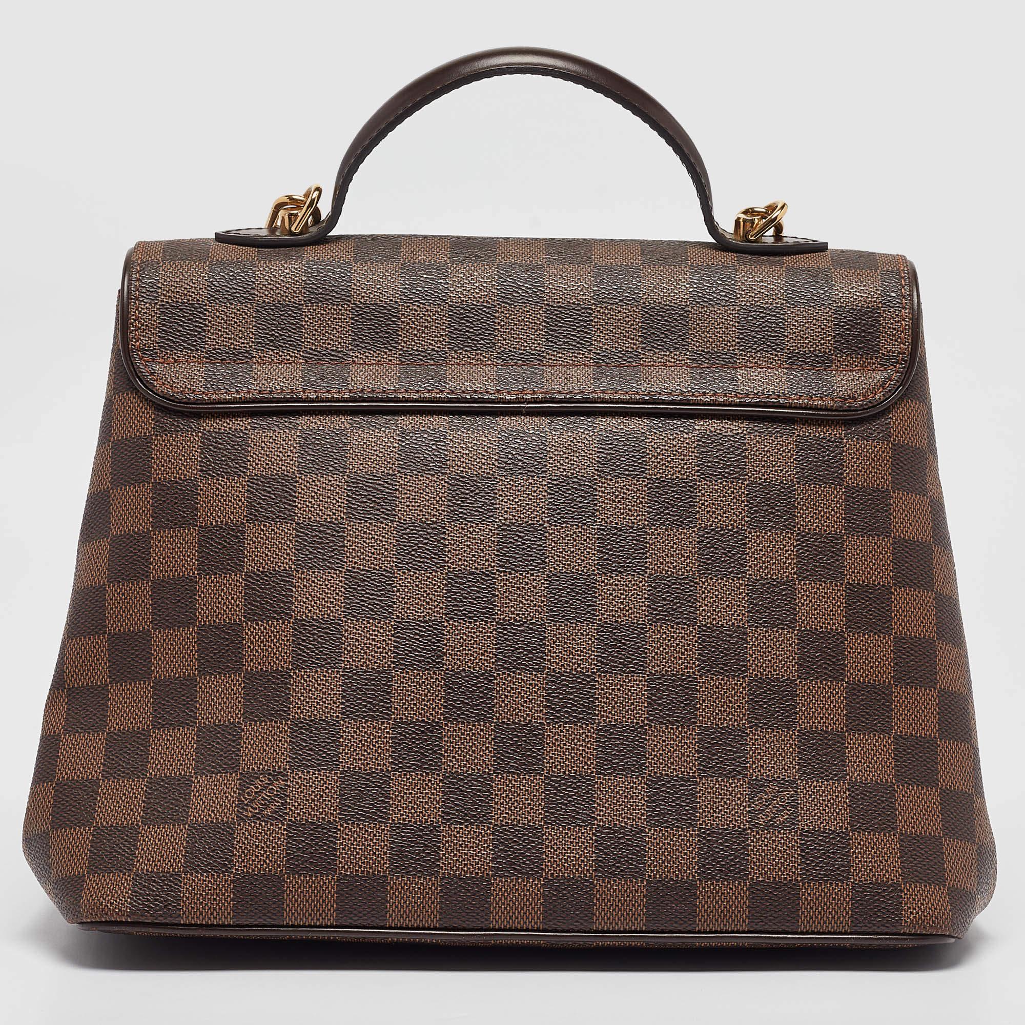 Louis Vuitton Damier Ebene Canvas Bergamo MM Bag In Good Condition For Sale In Dubai, Al Qouz 2