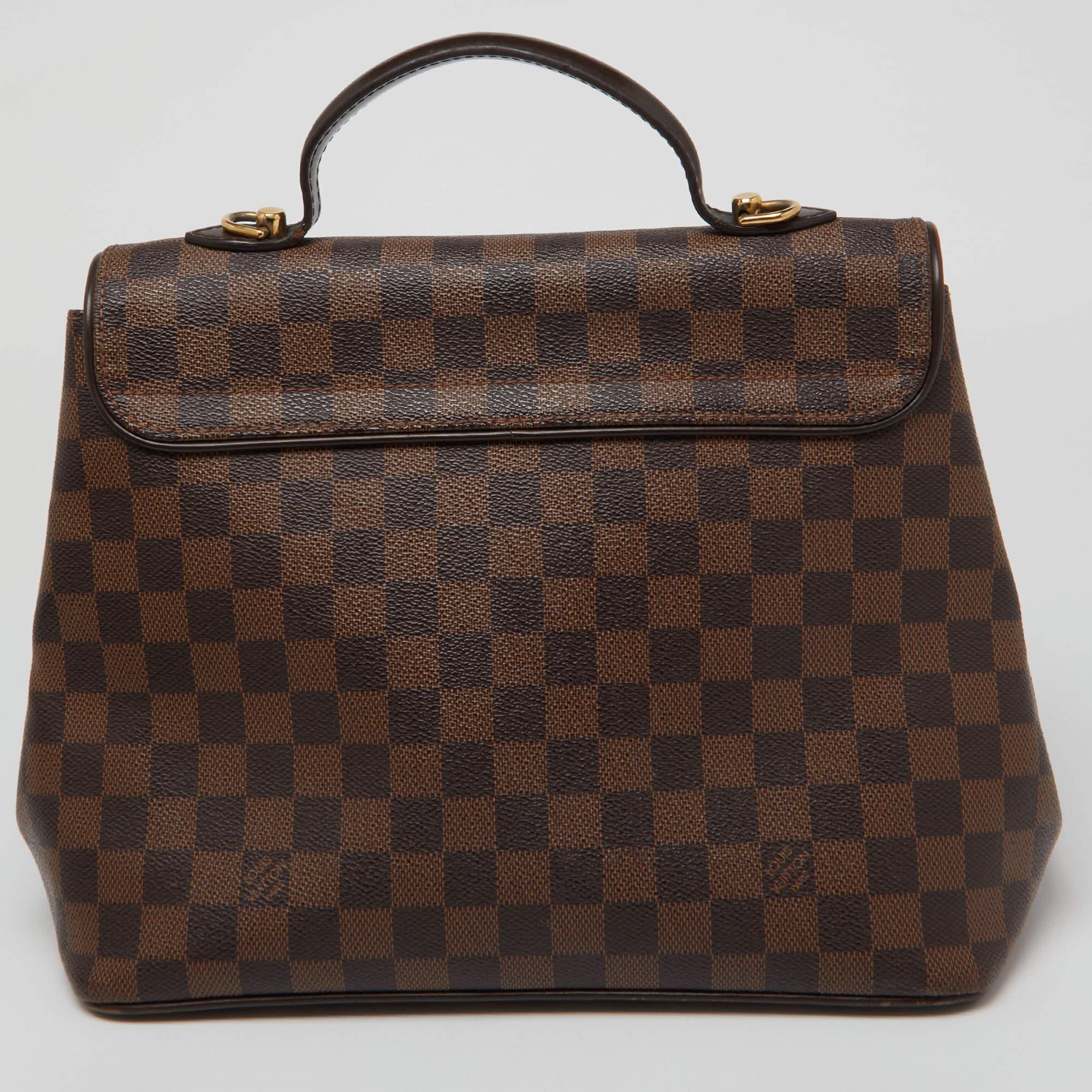 Louis Vuitton Damier Ebene Canvas Bergamo MM Bag In Fair Condition In Dubai, Al Qouz 2