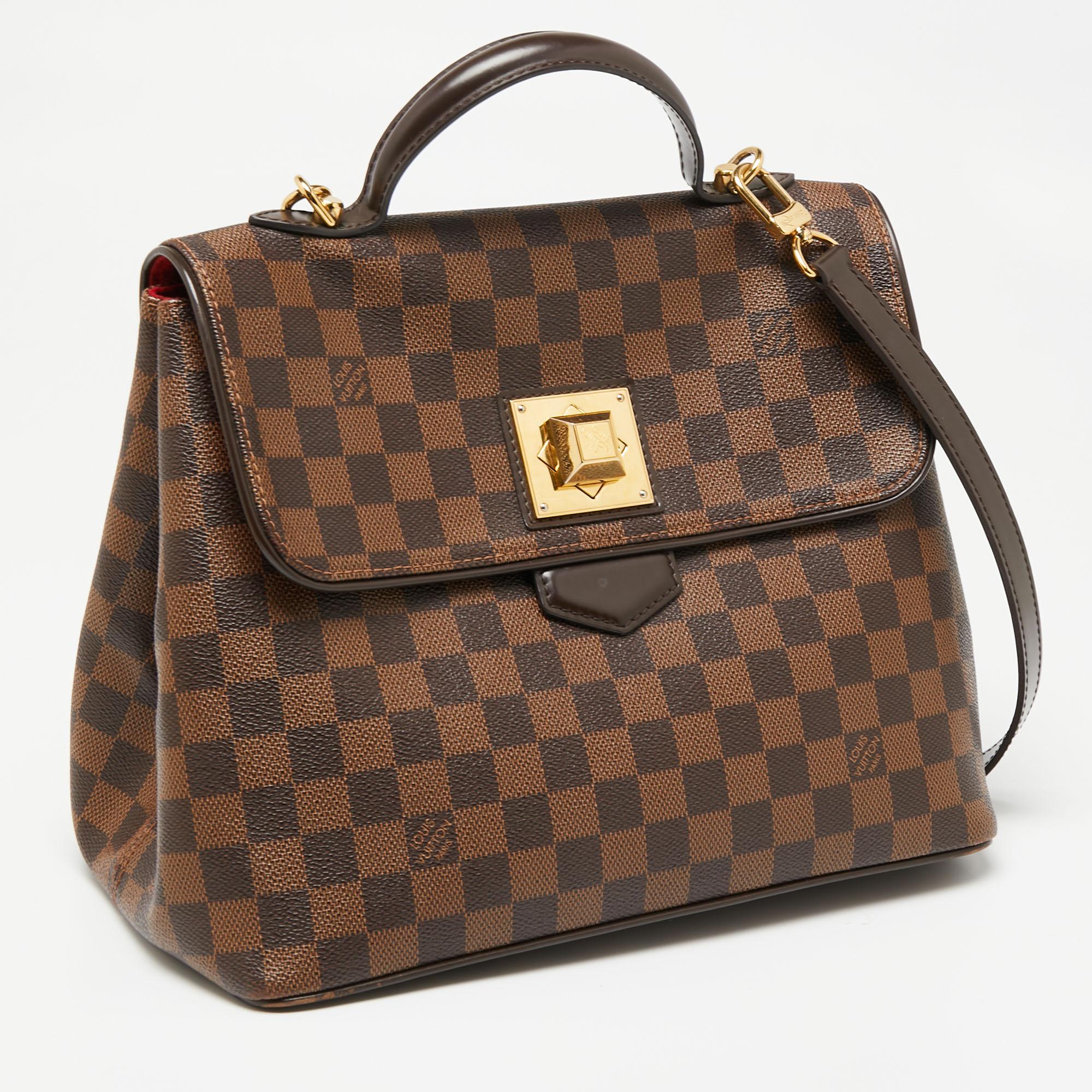 Sac Bergamo MM en toile damier ébène Louis Vuitton Bon état à Dubai, Al Qouz 2