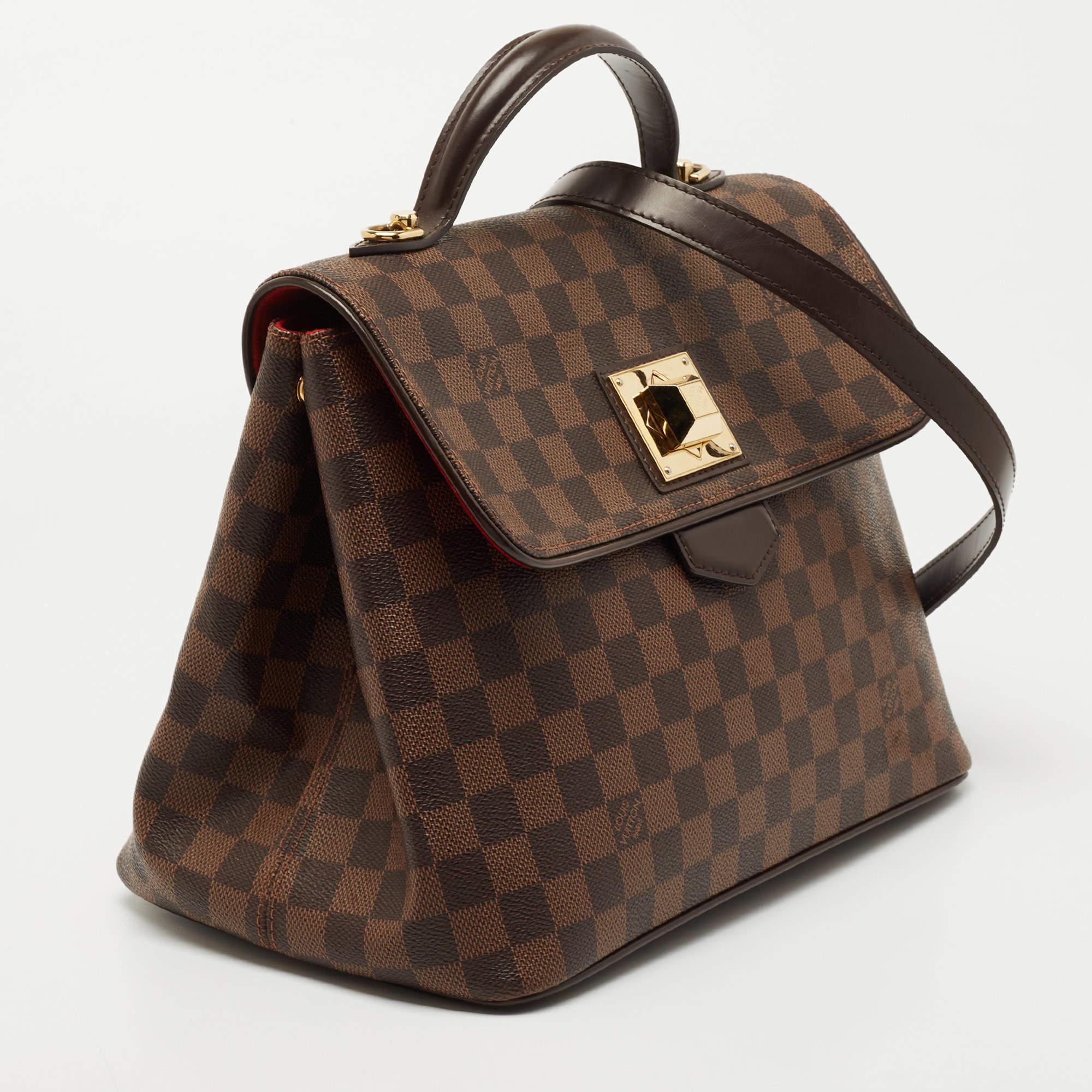 Louis Vuitton Damier Ebene Canvas Bergamo MM Bag In Fair Condition In Dubai, Al Qouz 2