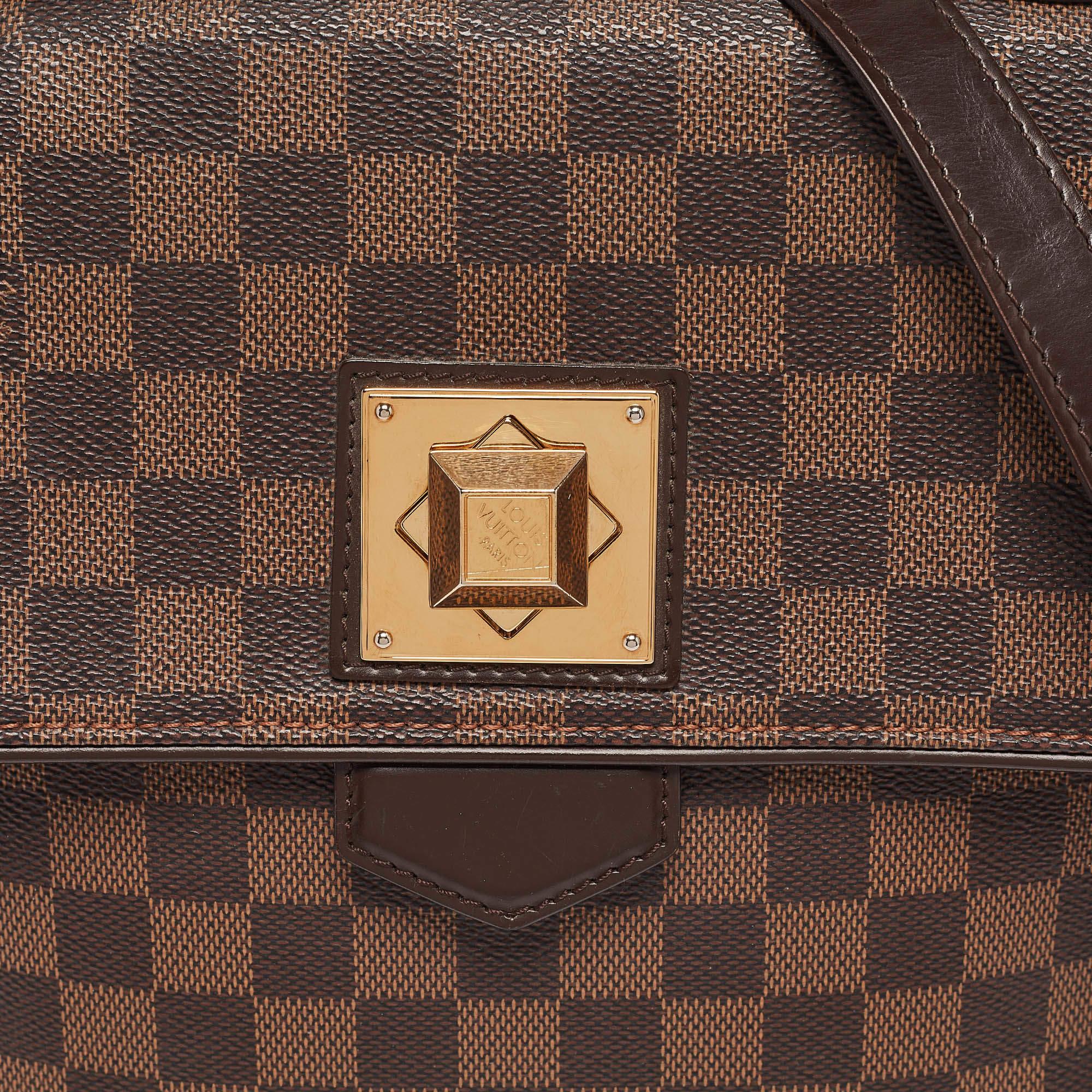 Women's Louis Vuitton Damier Ebene Canvas Bergamo MM Bag For Sale