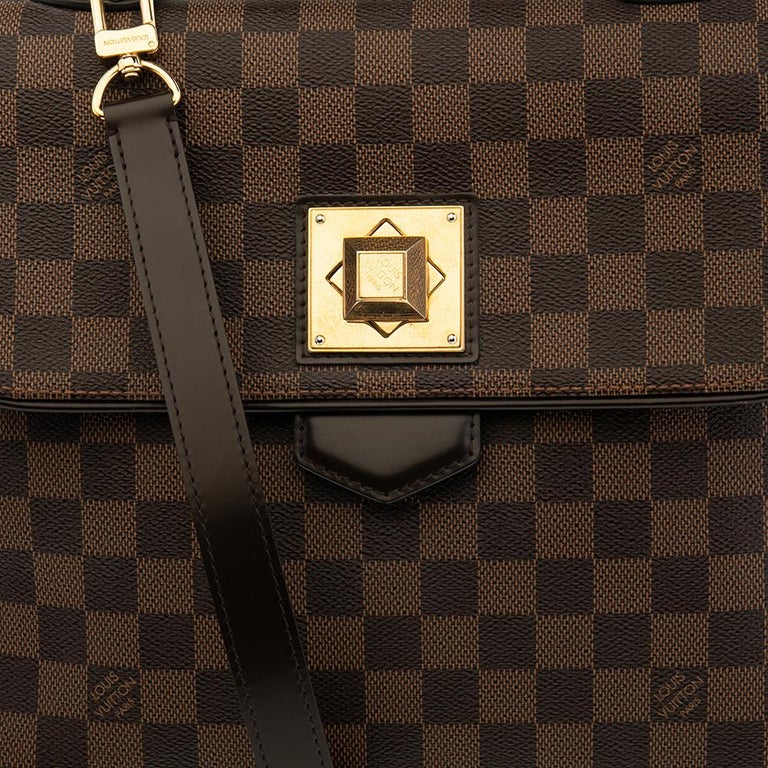Louis Vuitton Damier Ebene Bergamo Bag in Brown Coated Canvas and