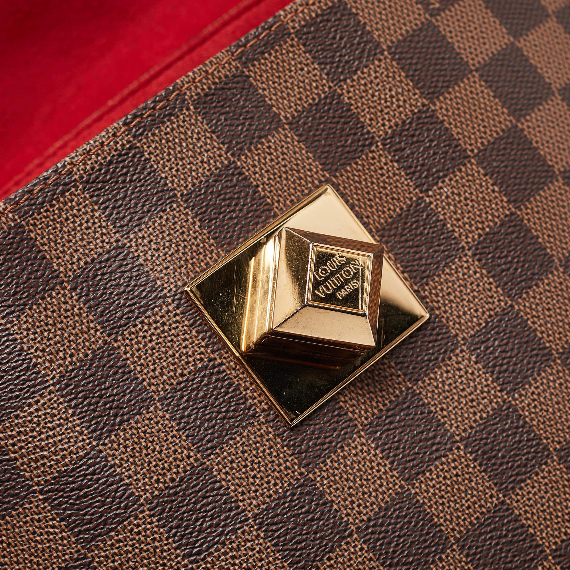 Louis Vuitton Damier Ebene Canvas Bergamo MM Bag For Sale 3