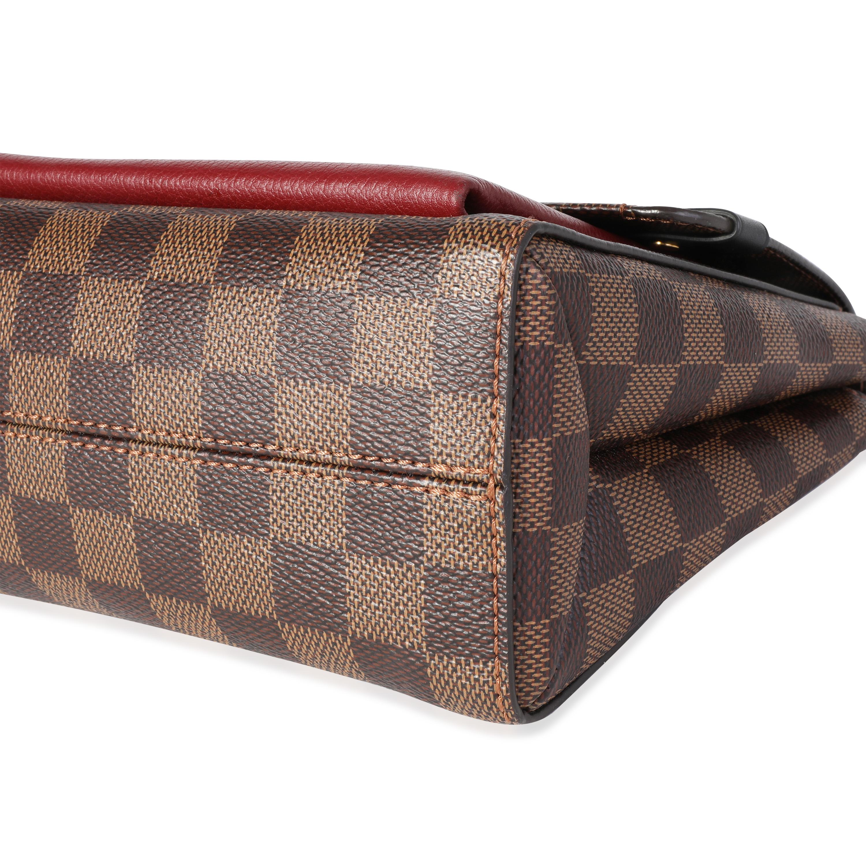 Louis Vuitton Damier Ebene Canvas & Bordeaux Calfskin Vavin PM 1