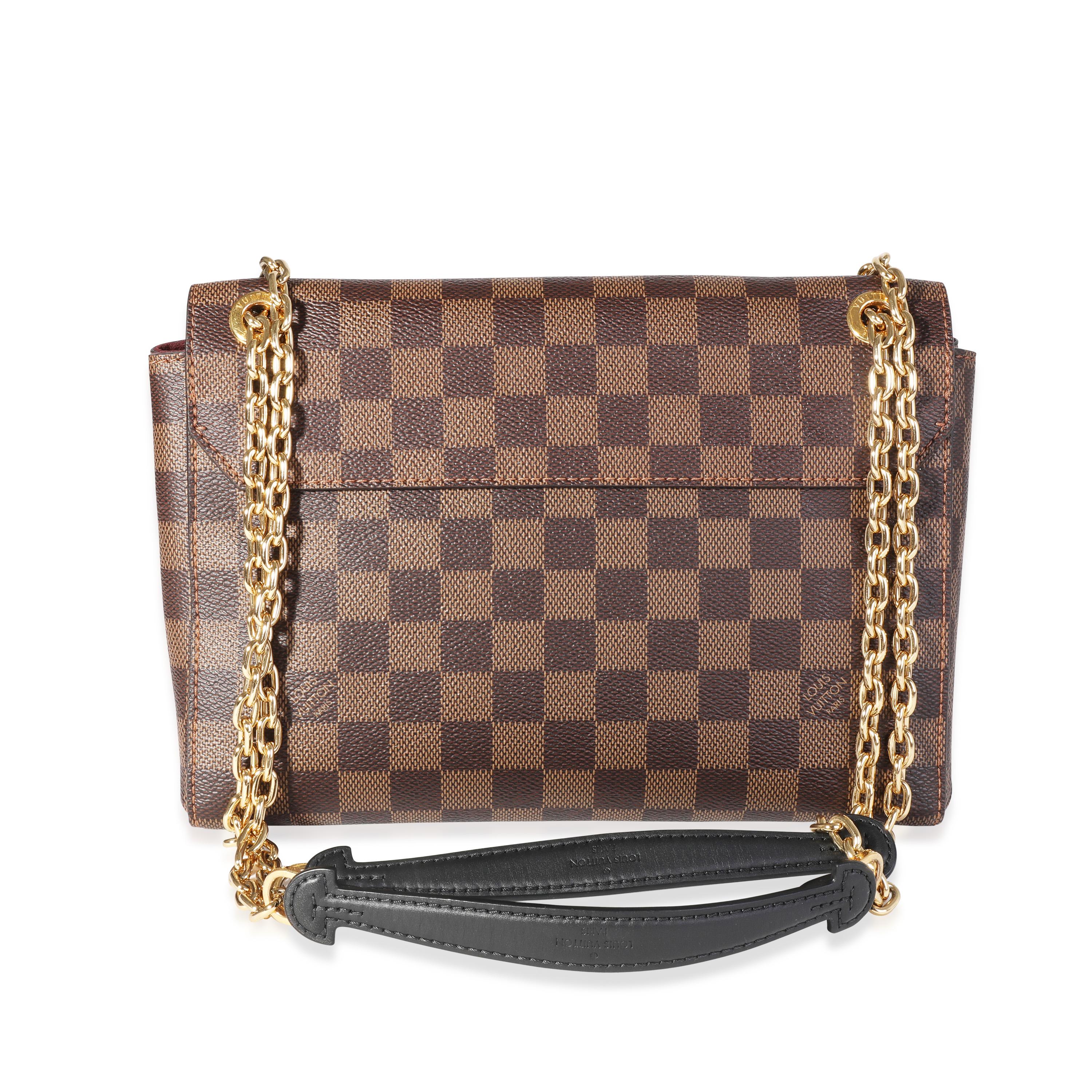 Louis Vuitton Damier Ebene Canvas & Bordeaux Calfskin Vavin PM 2