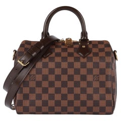 Louis Vuitton Damier Ebene Canvas & Brown Calfskin Leather Speedy 30 Bandoulière