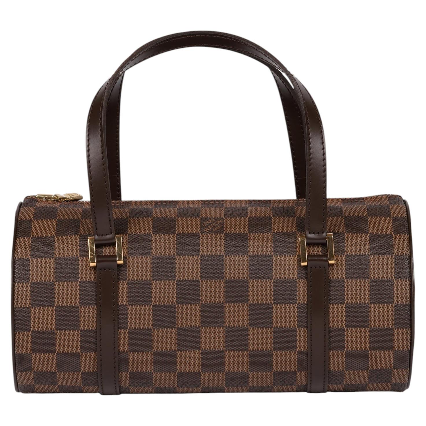 Louis Vuitton Damier Ebene Canvas & Brown Calfskin Vintage Papillion 26
