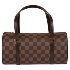 Louis Vuitton Damier Ebene Canvas & Brown Calfskin Vintage Papillion 26