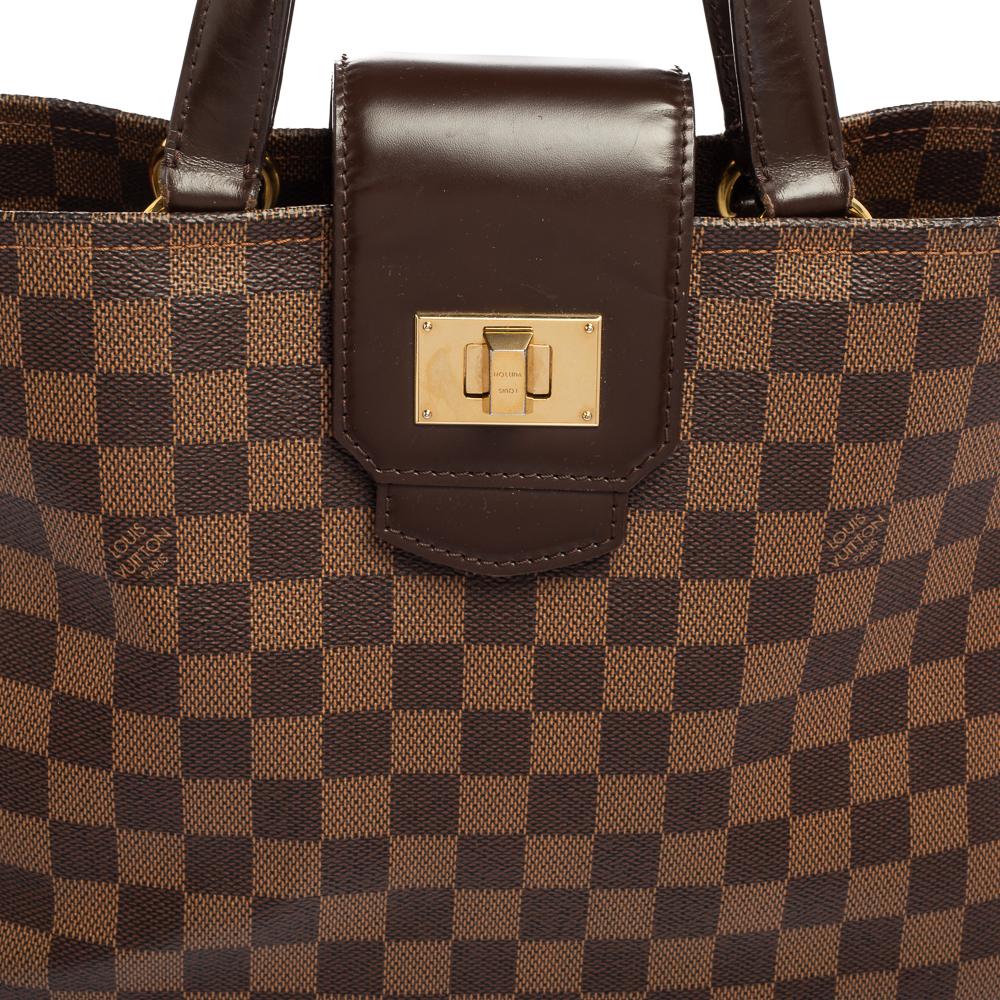 Brown Louis Vuitton Damier Ebene Canvas Cabas Rosebery Bag