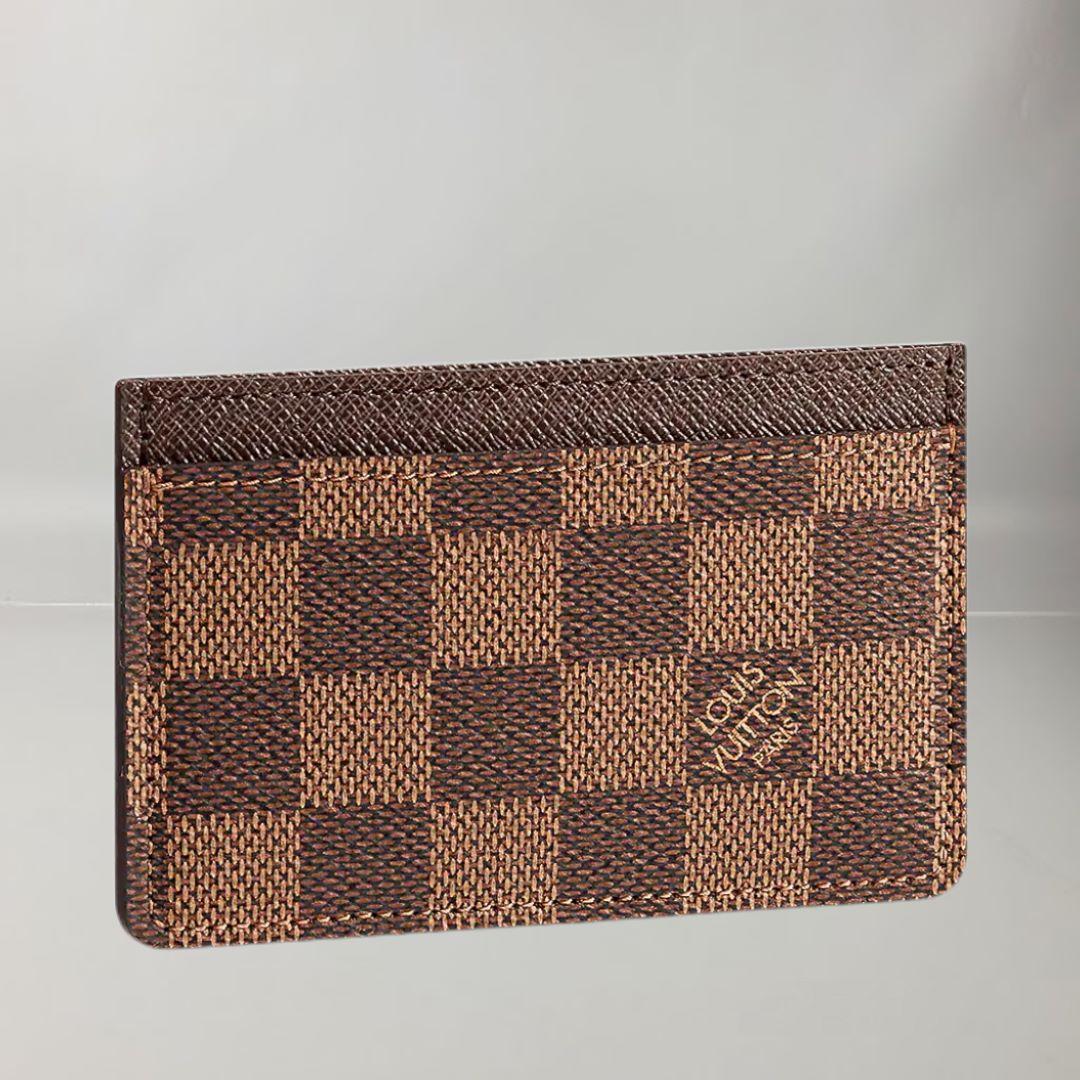 Louis Vuitton Damier Ebene Card Holder Long Bifold Wallet 928lv74