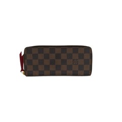 Louis Vuitton Damier Ebene Canvas Clemence Zippy Wallet Coin Purse