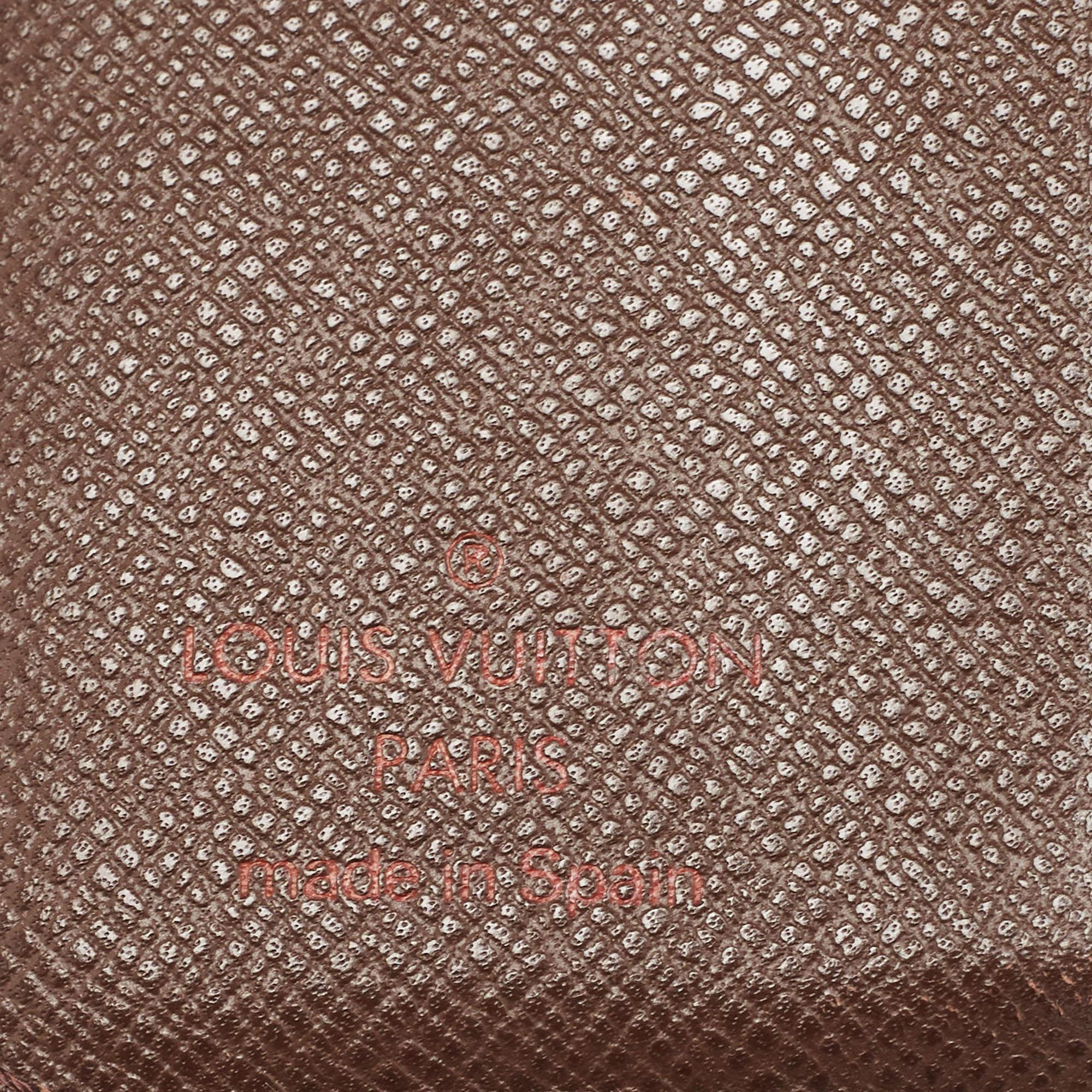 Louis Vuitton Damier Ebene Canvas Compact Zippy Wallet For Sale 1