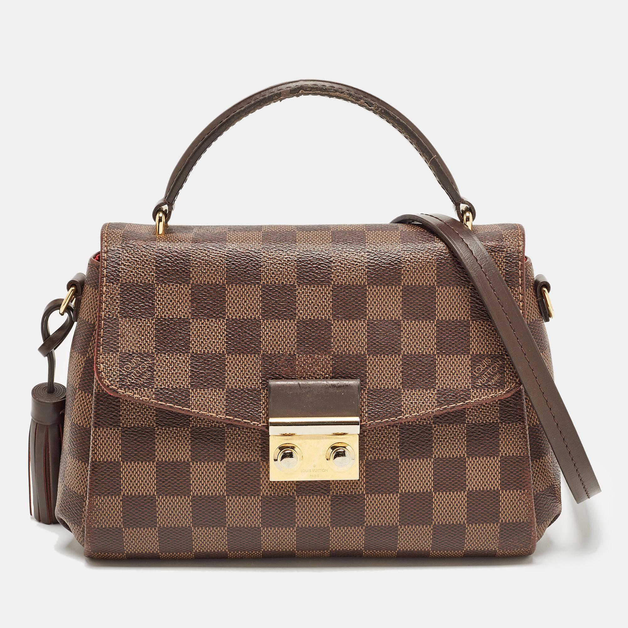 Louis Vuitton Damier Ebene Canvas Croisette Bag For Sale 7