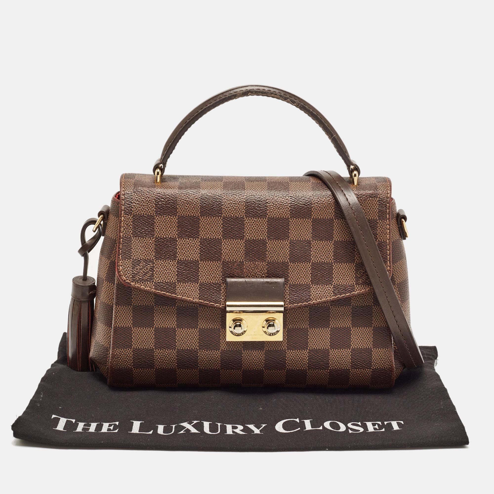 Louis Vuitton Damier Ebene Canvas Croisette Bag For Sale 9