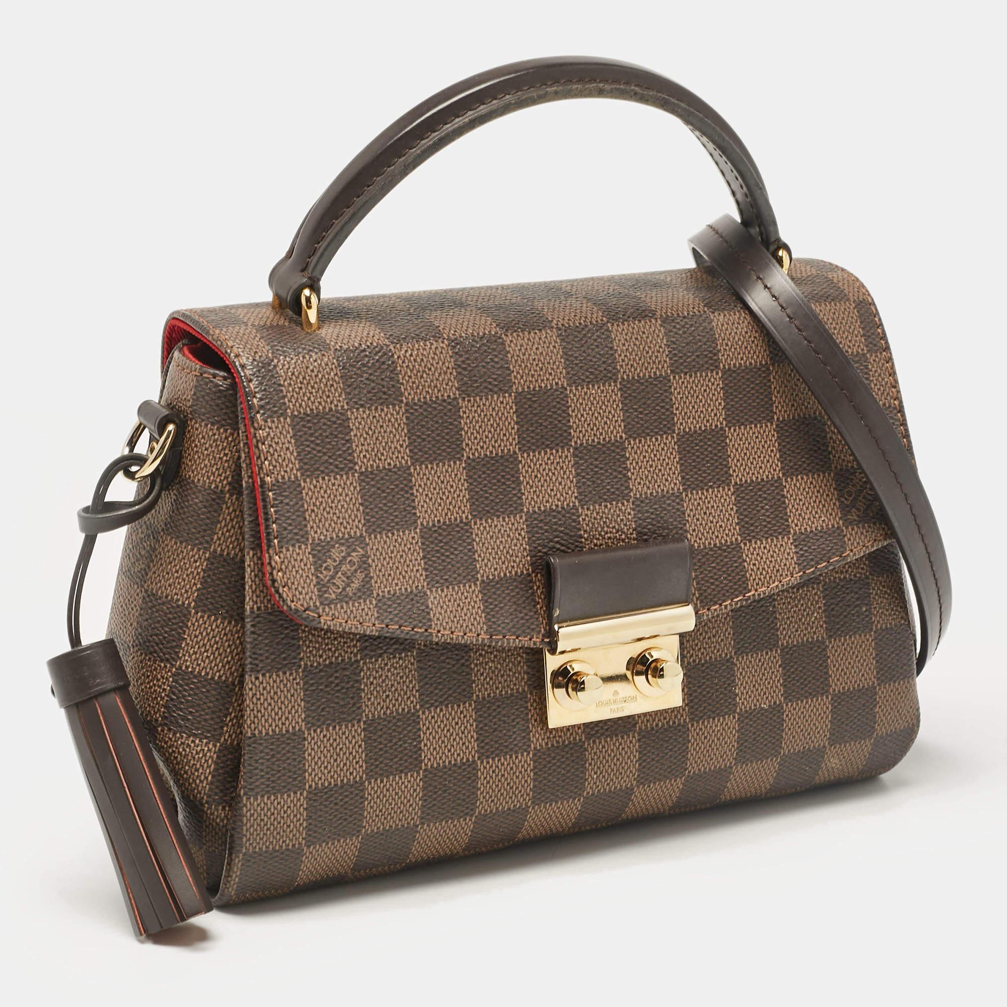 Brown Louis Vuitton Damier Ebene Canvas Croisette Bag