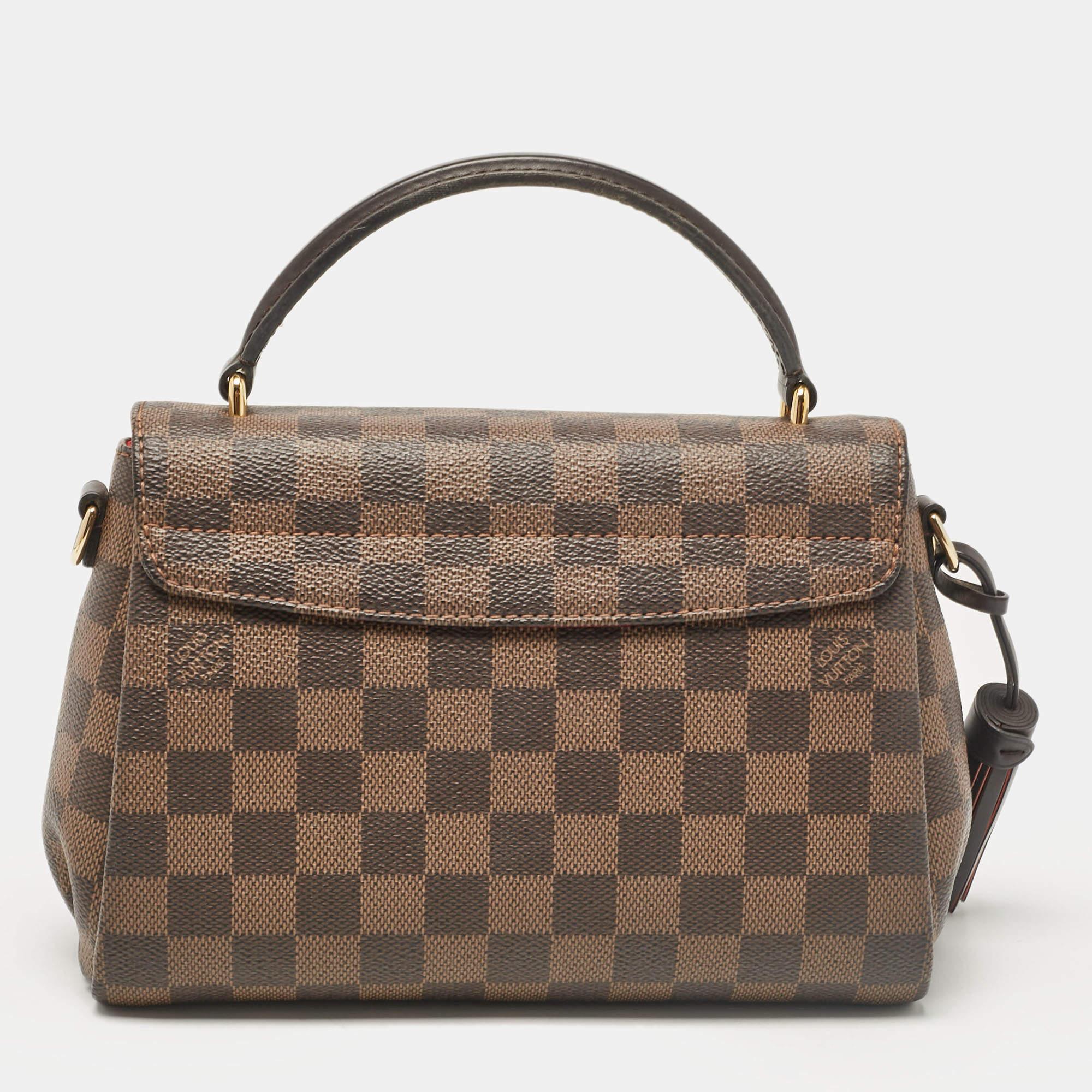 Louis Vuitton Damier Ebene Canvas Croisette Bag In Good Condition In Dubai, Al Qouz 2