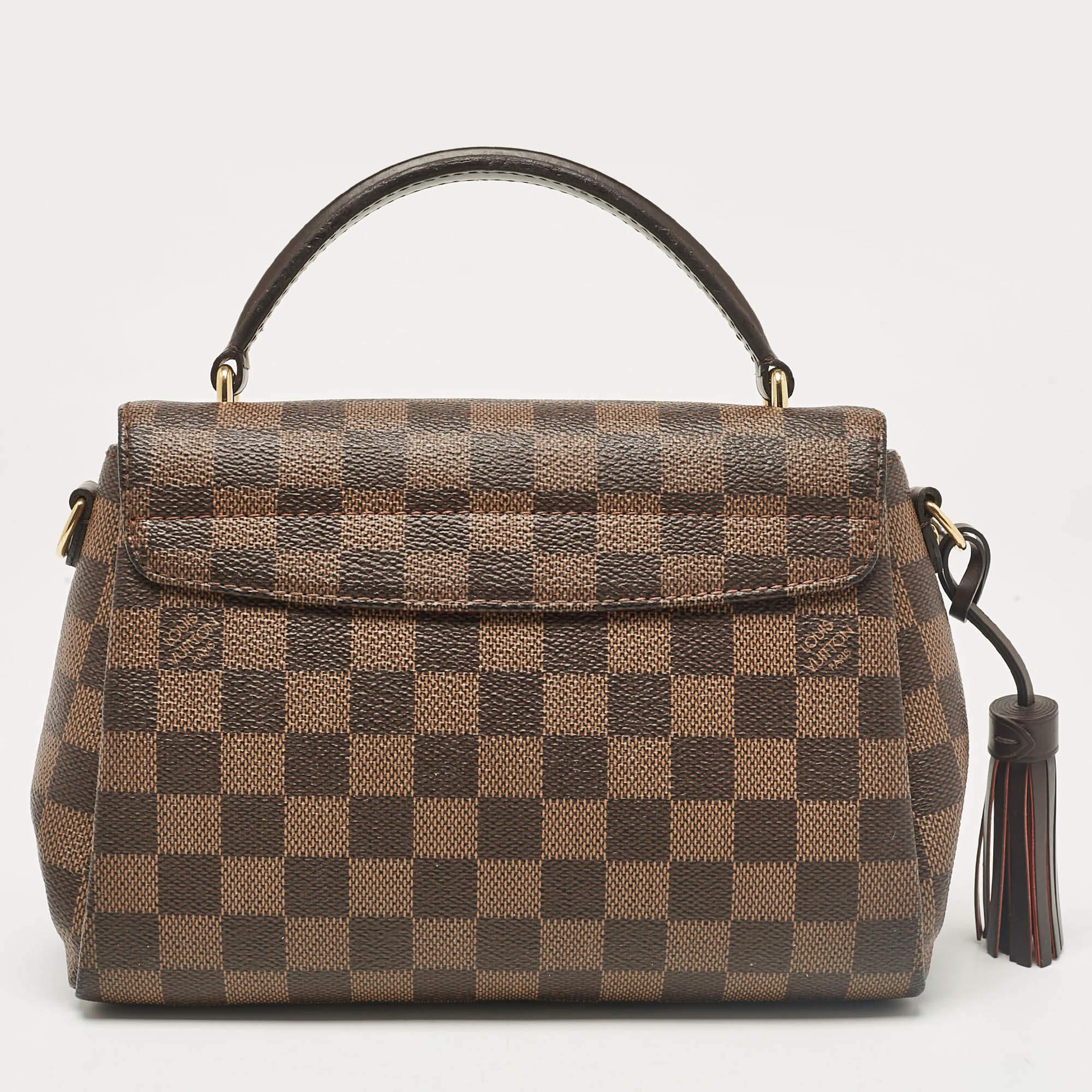 Louis Vuitton Damier Ebene Canvas Croisette Bag In Good Condition For Sale In Dubai, Al Qouz 2