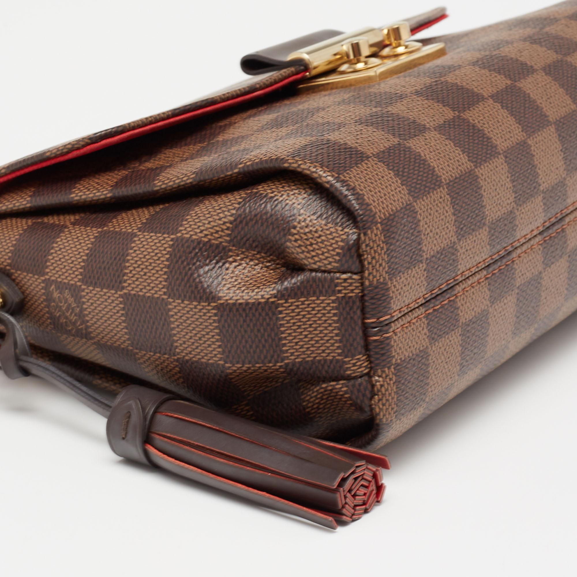 Brown Louis Vuitton Damier Ebene Canvas Croisette Bag