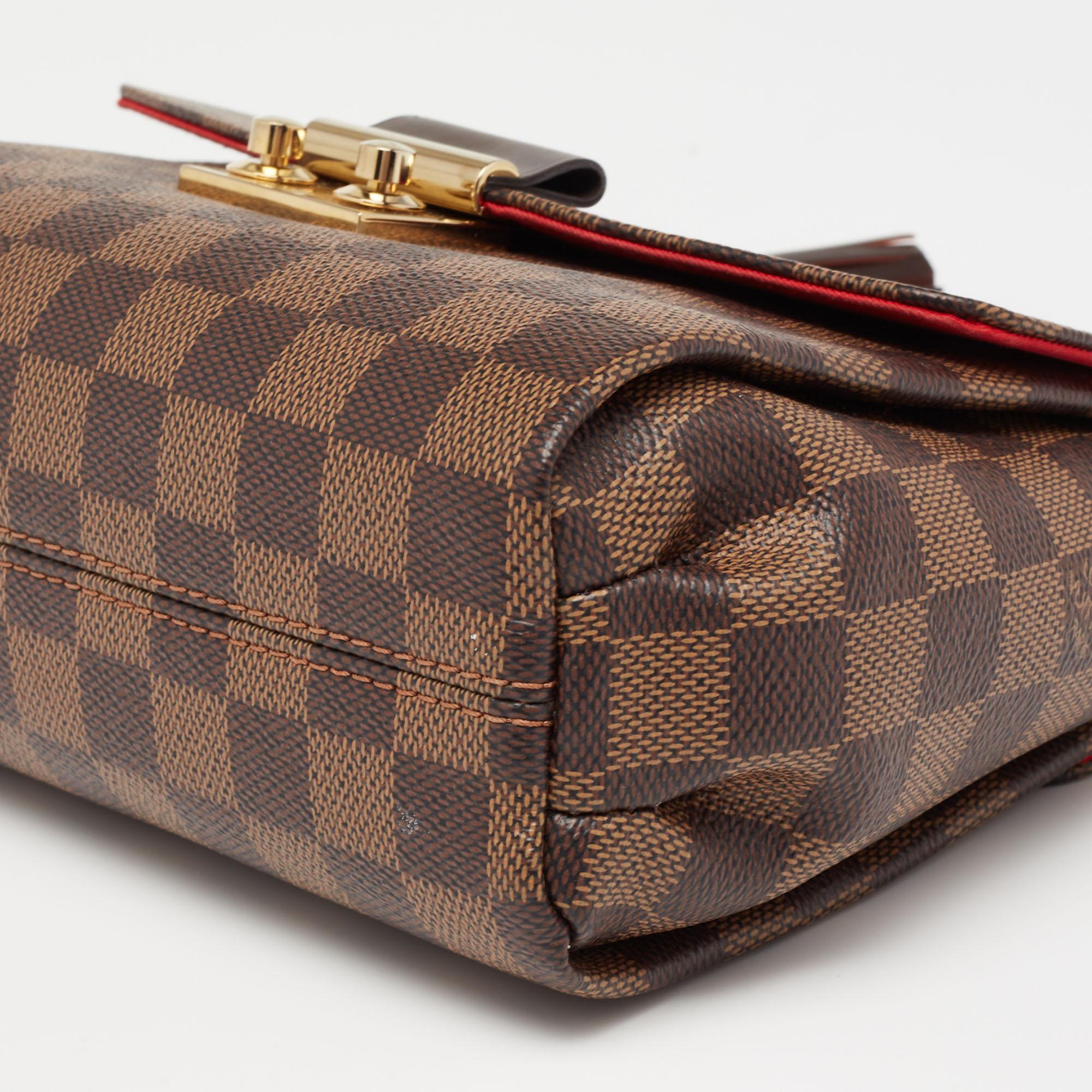 Louis Vuitton Damier Ebene Canvas Croisette Bag In Good Condition In Dubai, Al Qouz 2