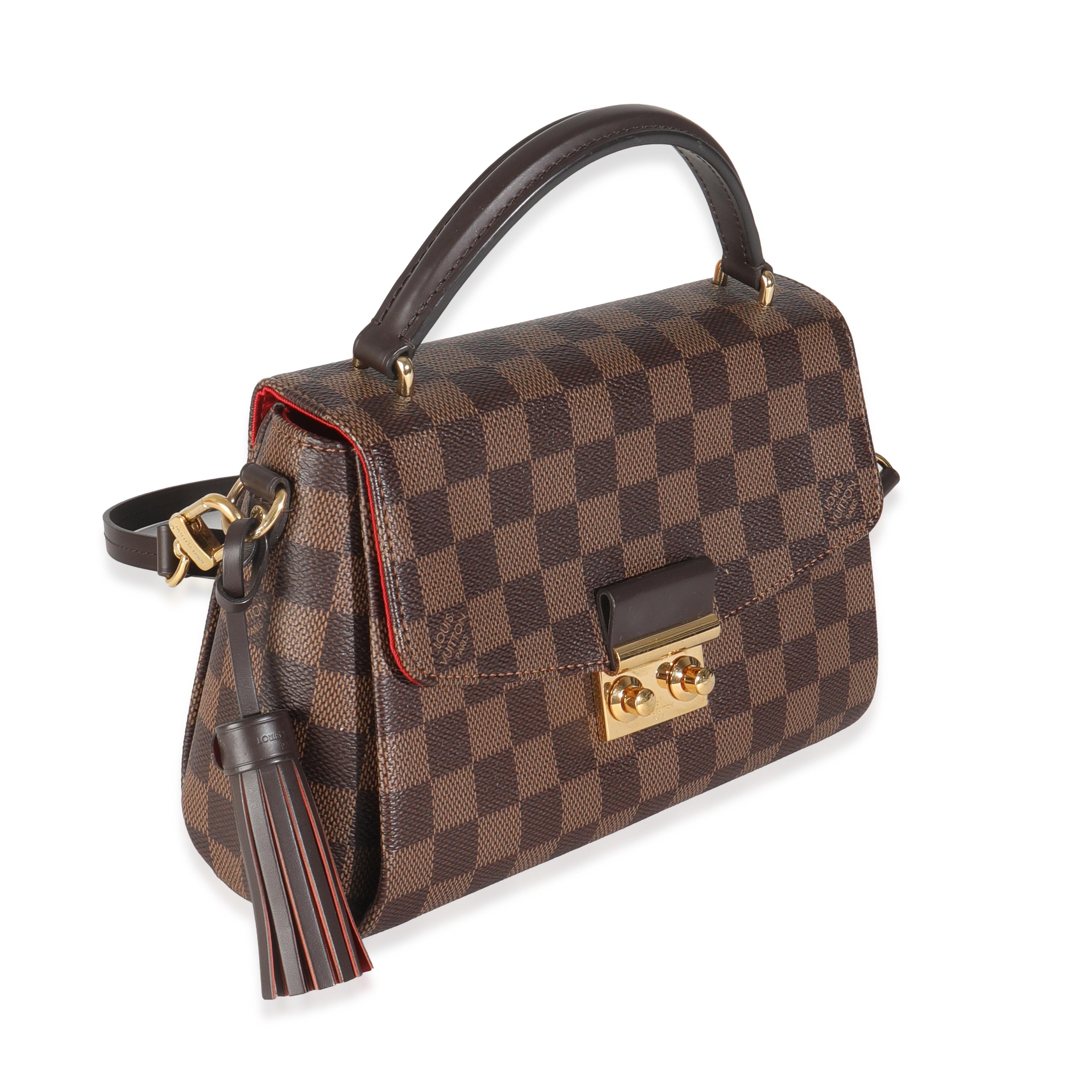 Brown Louis Vuitton Damier Ebene Canvas Croisette