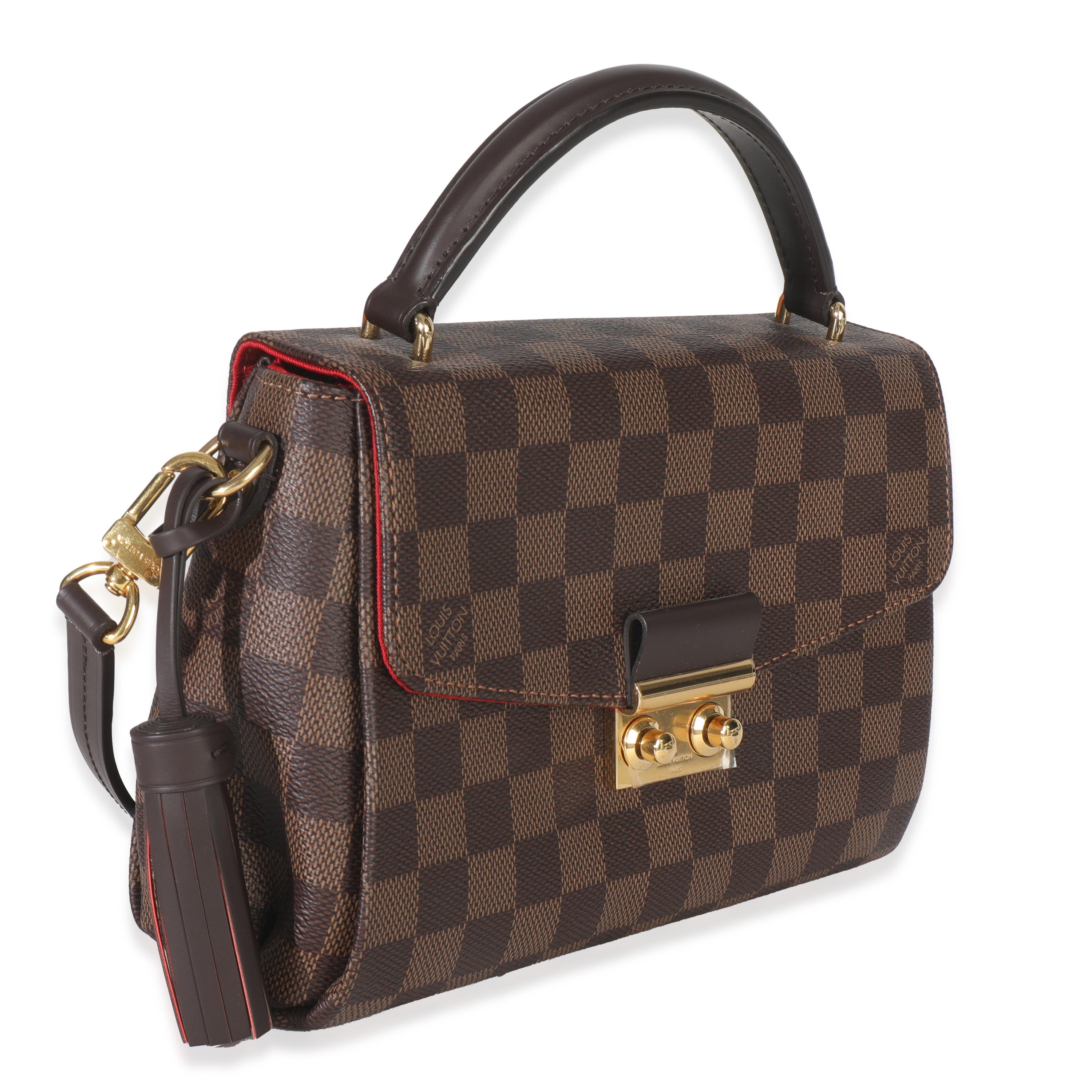 Marron Louis Vuitton Damier Ebene Canvas Croisette en vente