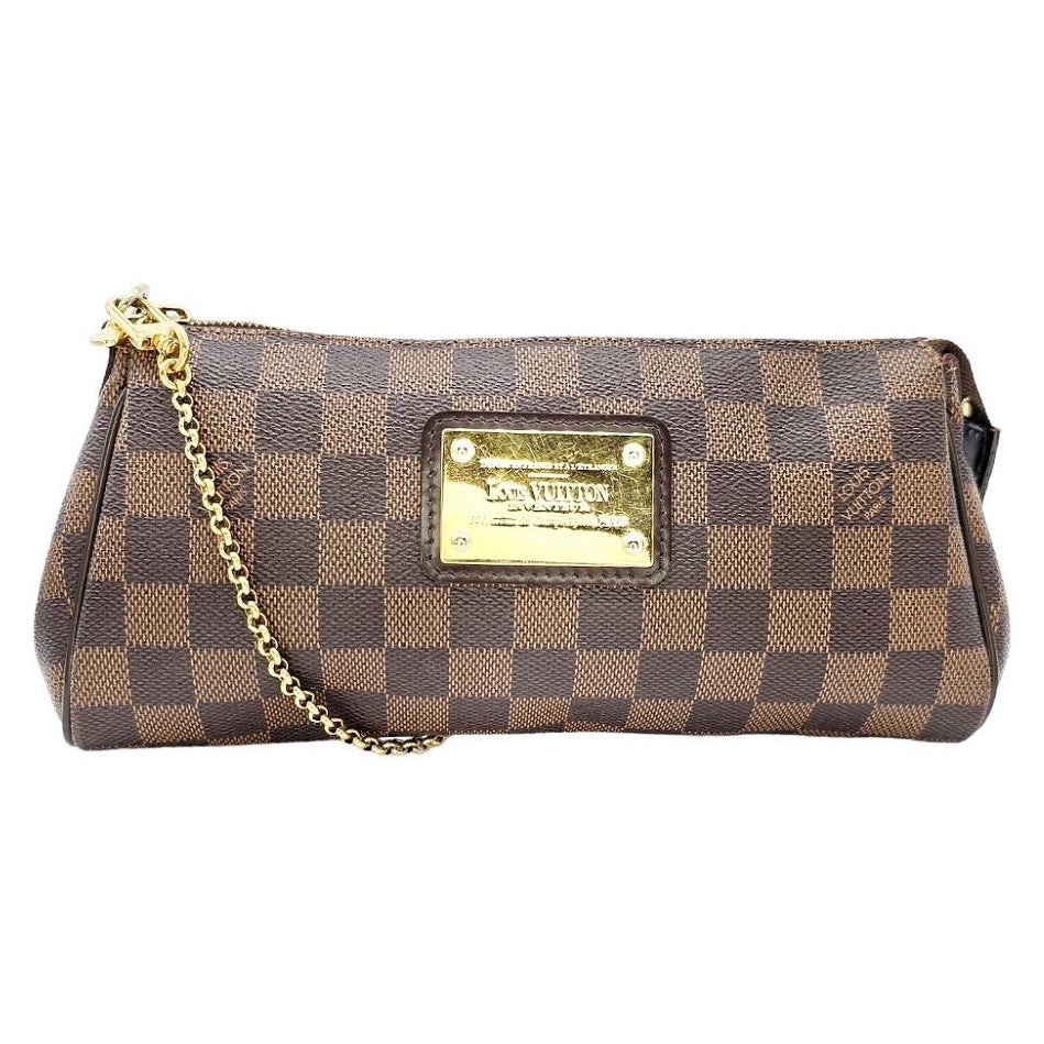 Bolso de mano Louis Vuitton Damier Ebene Canvas Eva con cadena en venta