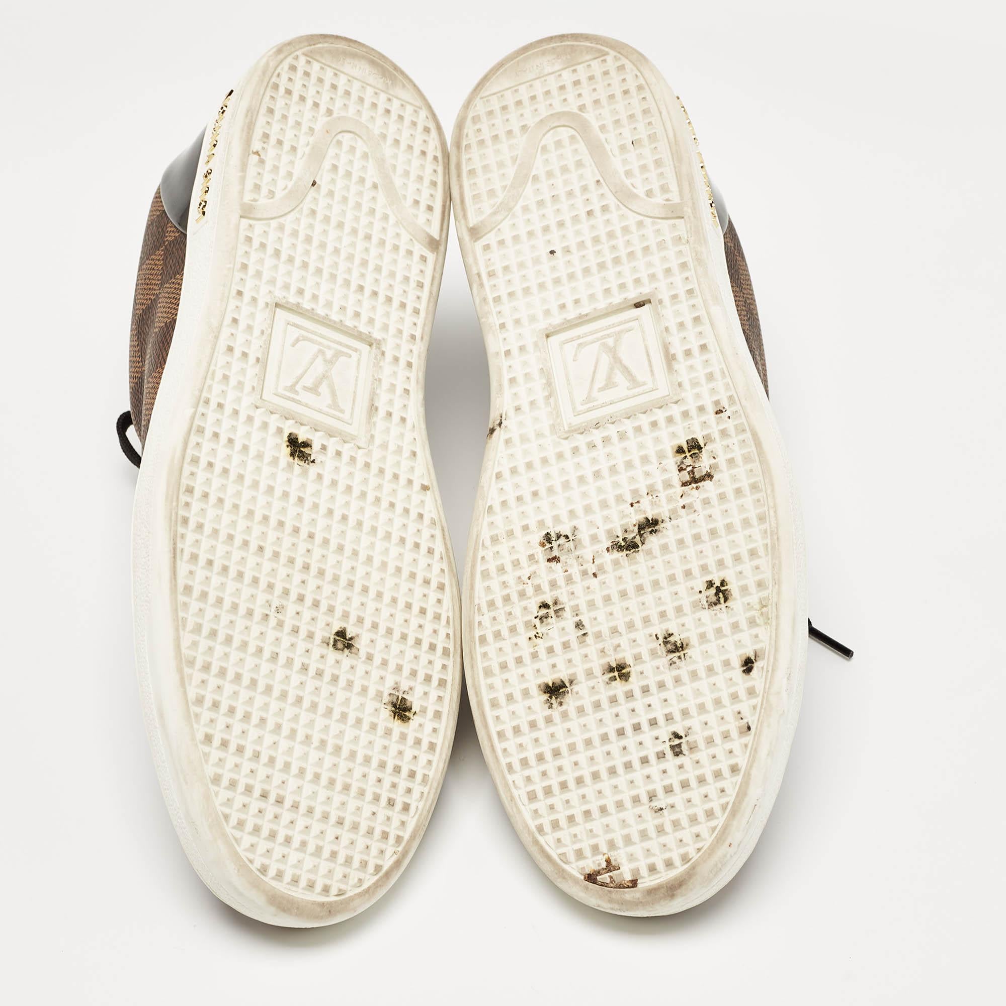 Louis Vuitton Damier Ebene Canvas Frontrow Sneakers Size 38.5 1