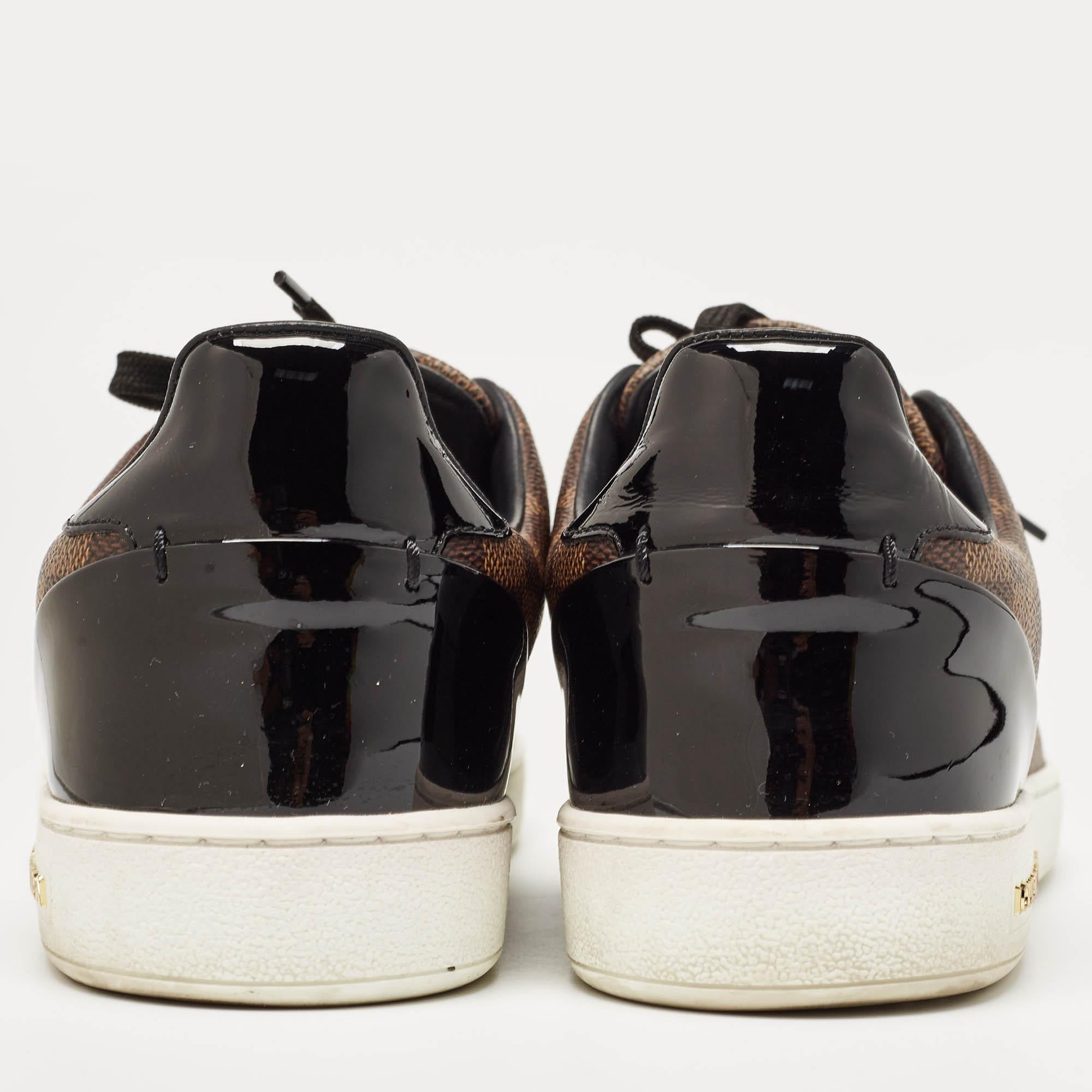 Louis Vuitton Damier Ebene Canvas Frontrow Sneakers Size 38.5 2
