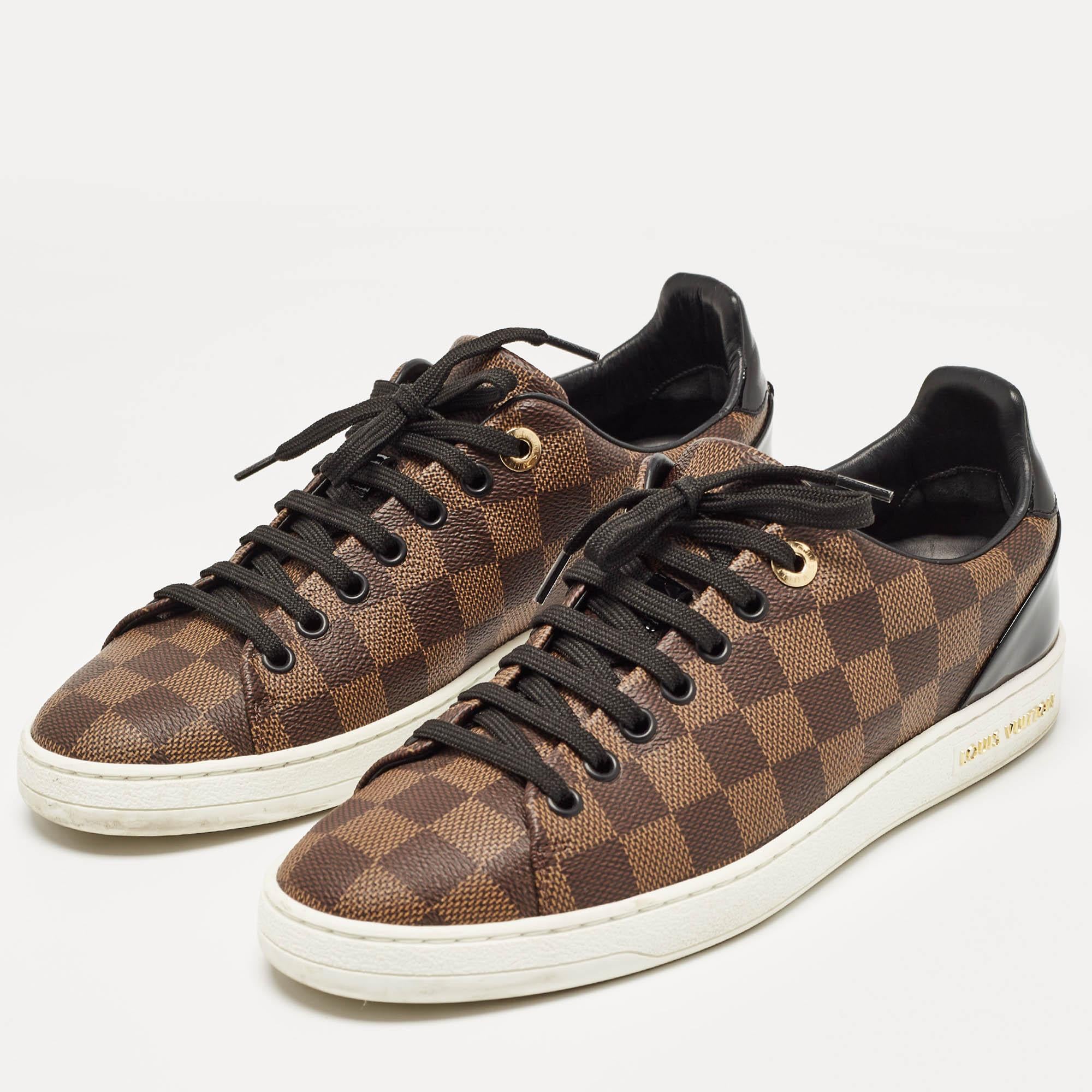 Louis Vuitton Damier Ebene Canvas Frontrow Sneakers Size 38.5 4