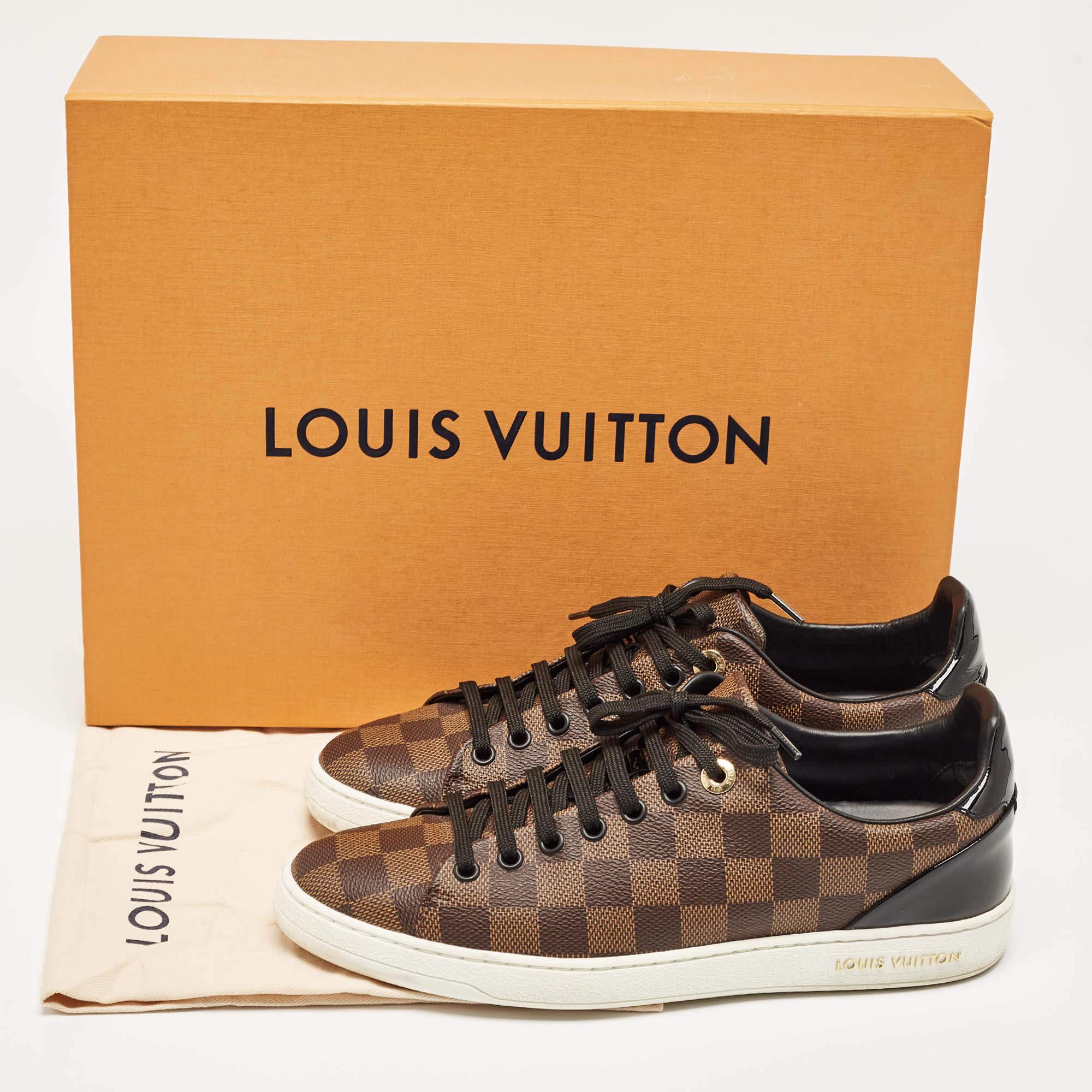 Louis Vuitton Damier Ebene Canvas Frontrow Sneakers Size 38.5 5