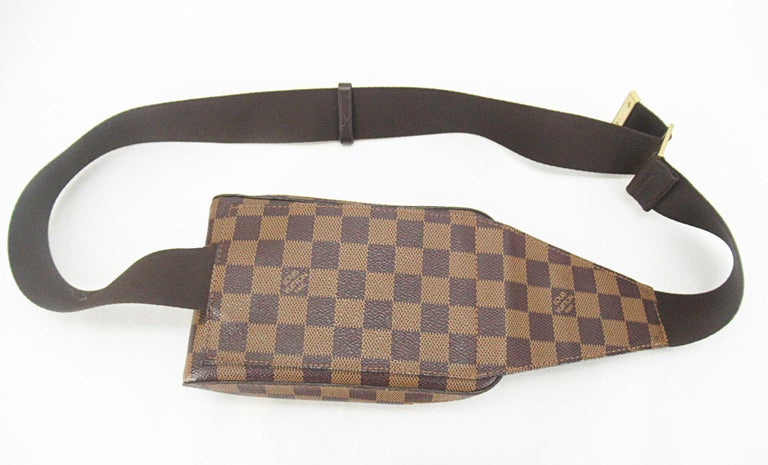 Brown Louis Vuitton Damier Ebene Canvas Geronimos Waist Bag For Sale