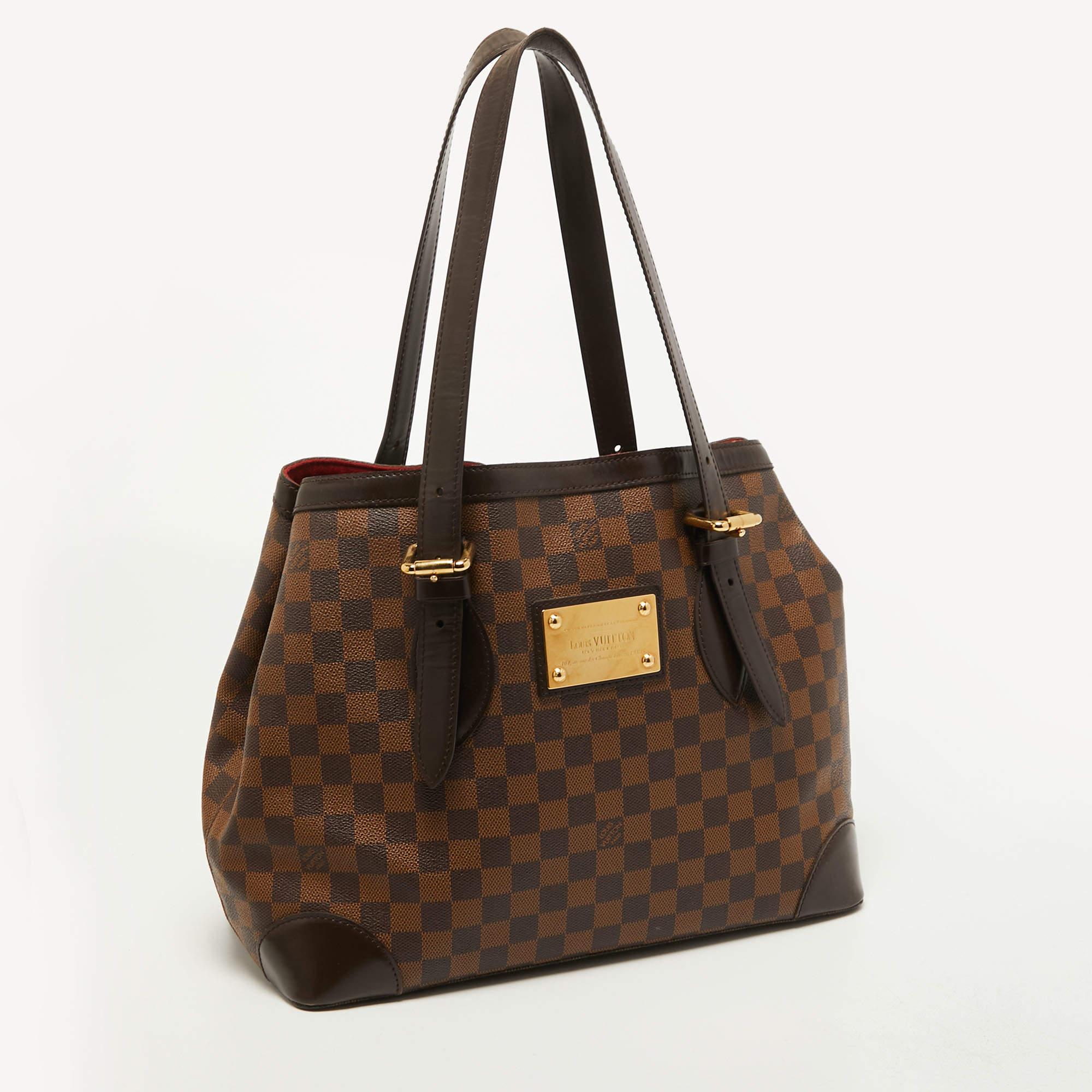 Louis Vuitton Damier Ebene Canvas Hampstead GM Bag In Good Condition In Dubai, Al Qouz 2
