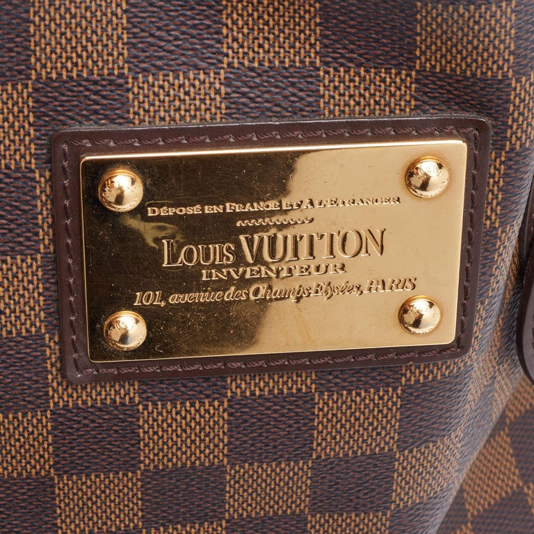 Louis Vuitton Damier Ebene Canvas Leather Hampstead MM Bag at 1stDibs