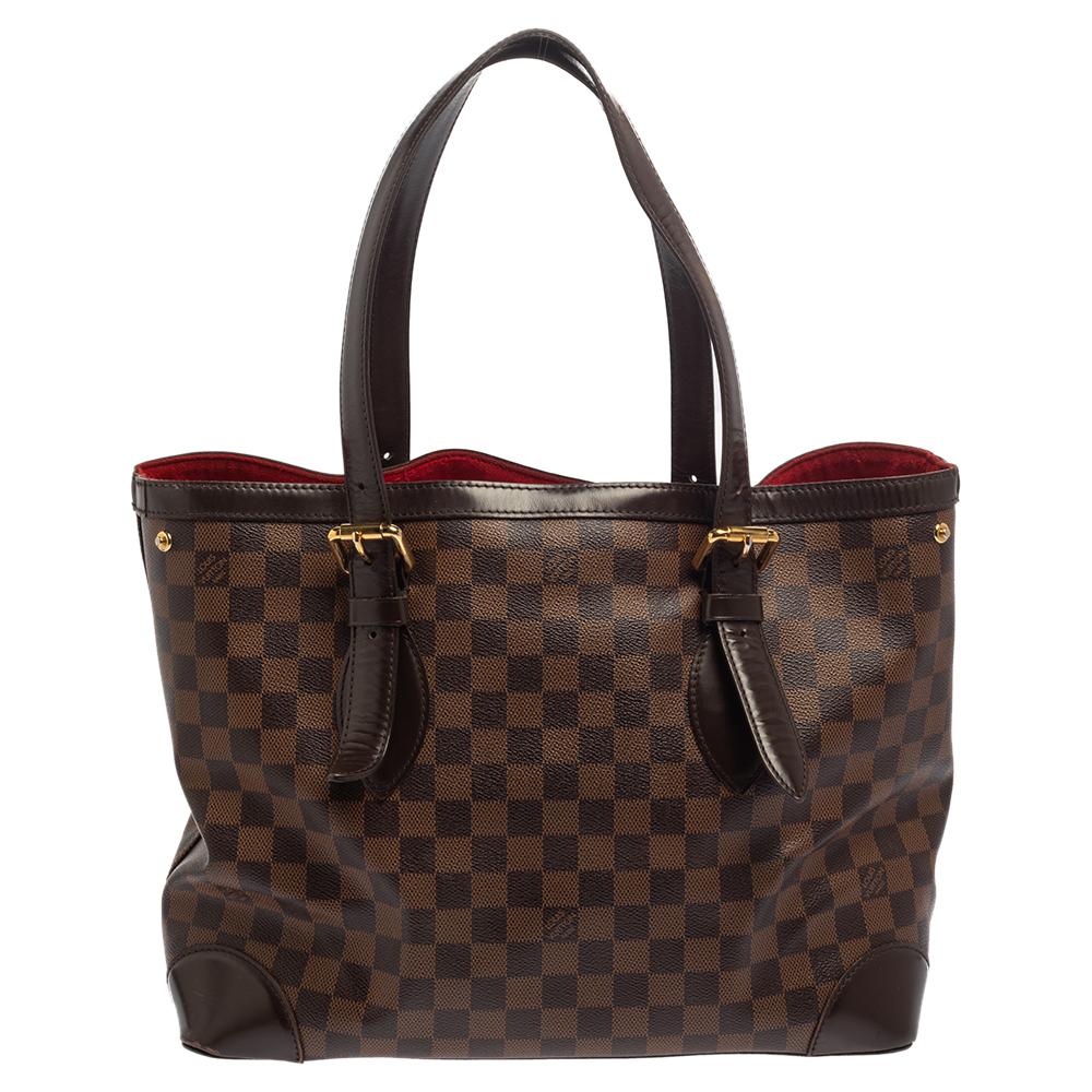 Louis Vuitton Damier Ebene Canvas Hampstead MM Bag In Good Condition In Dubai, Al Qouz 2