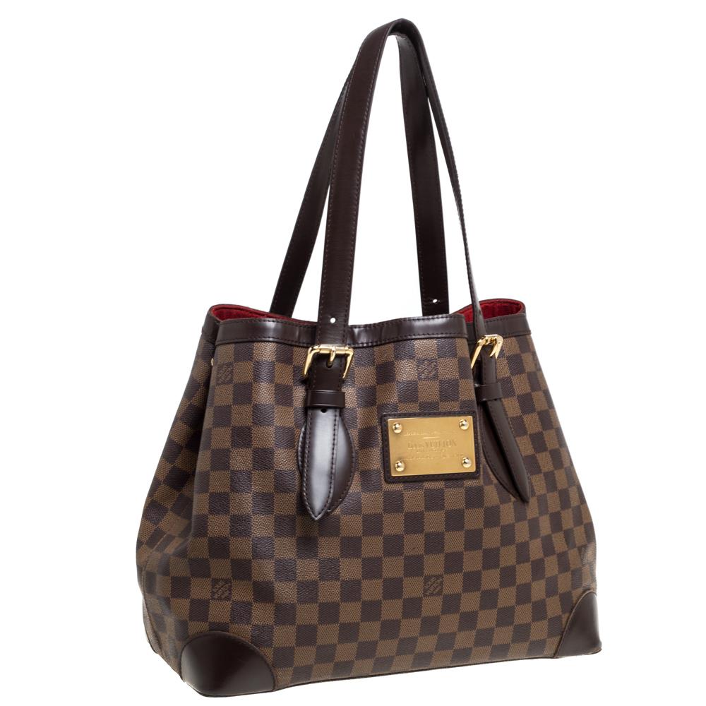 Louis Vuitton Damier Ebene Canvas Hampstead MM Bag In Fair Condition In Dubai, Al Qouz 2