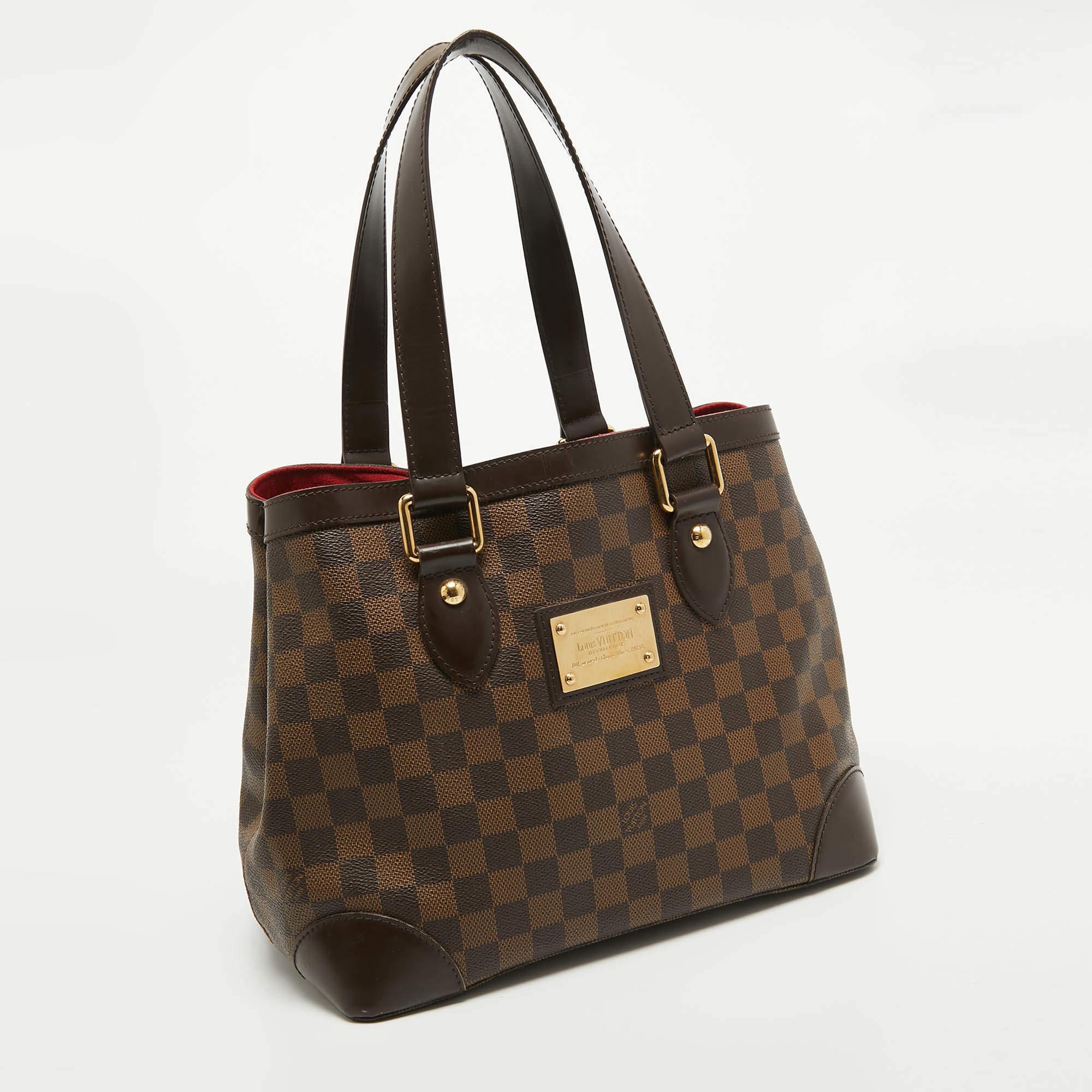 Black Louis Vuitton Damier Ebene Canvas Hampstead PM Bag