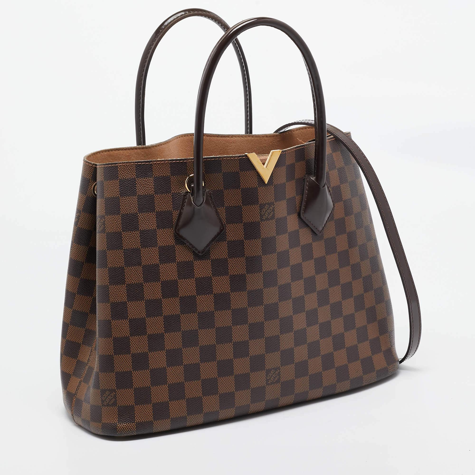 Black Louis Vuitton Damier Ebene Canvas Kensington V Bag