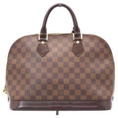 Louis Vuitton Damier Ebene Canvas Leather Alma PM Handbag