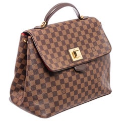 Louis Vuitton Damier Ebene Canvas Leather Bergamo GM Bag