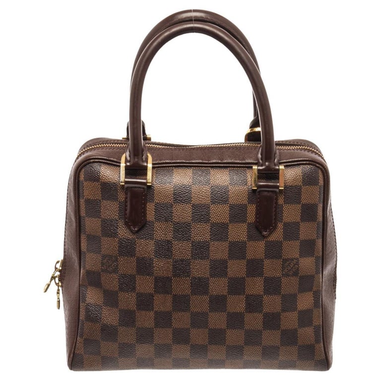 Louis Vuitton Damier Ebene Canvas Leather Brera Handbag For Sale at 1stDibs