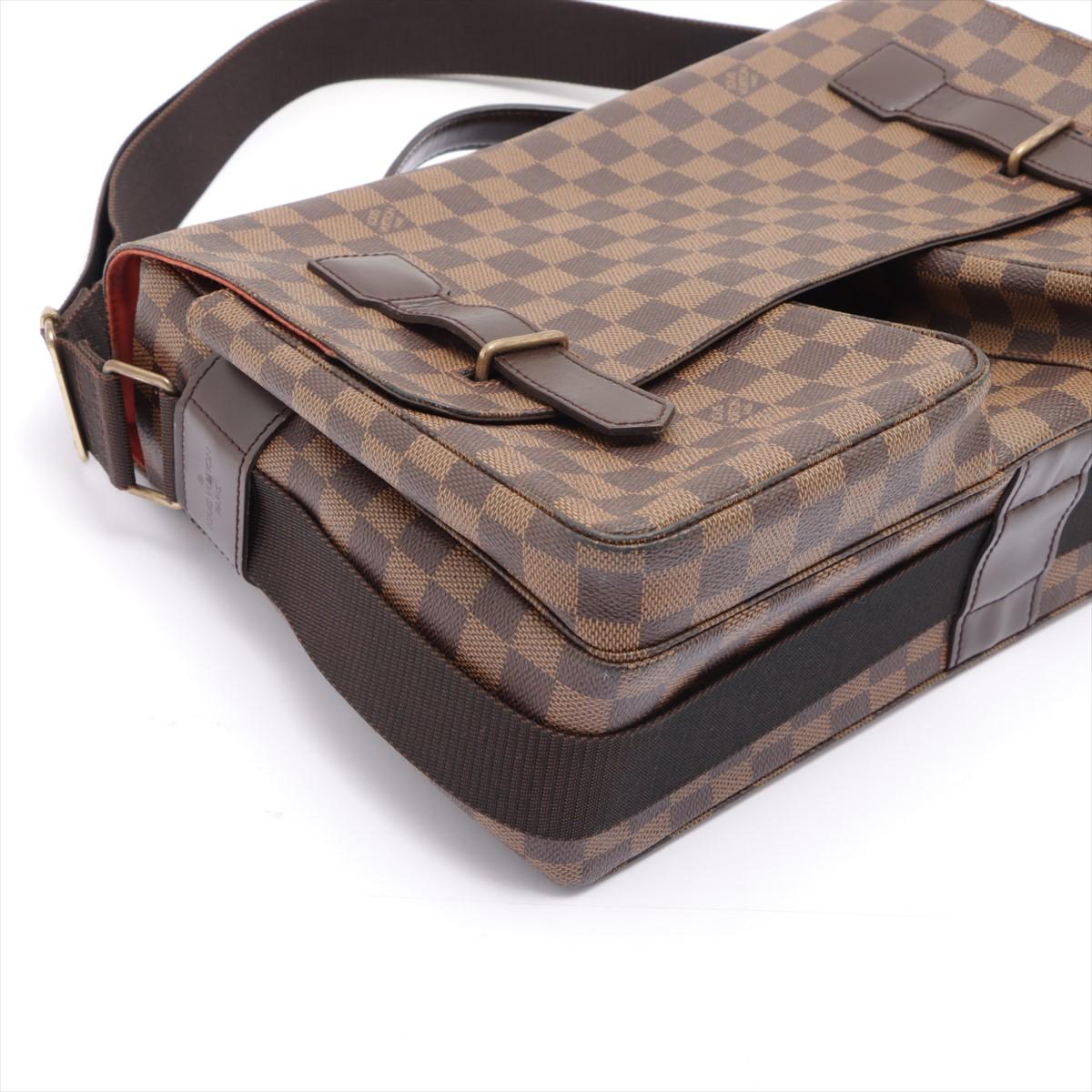 Brown Louis Vuitton Damier Ebene Canvas Leather Broadway Messenger Bag For Sale